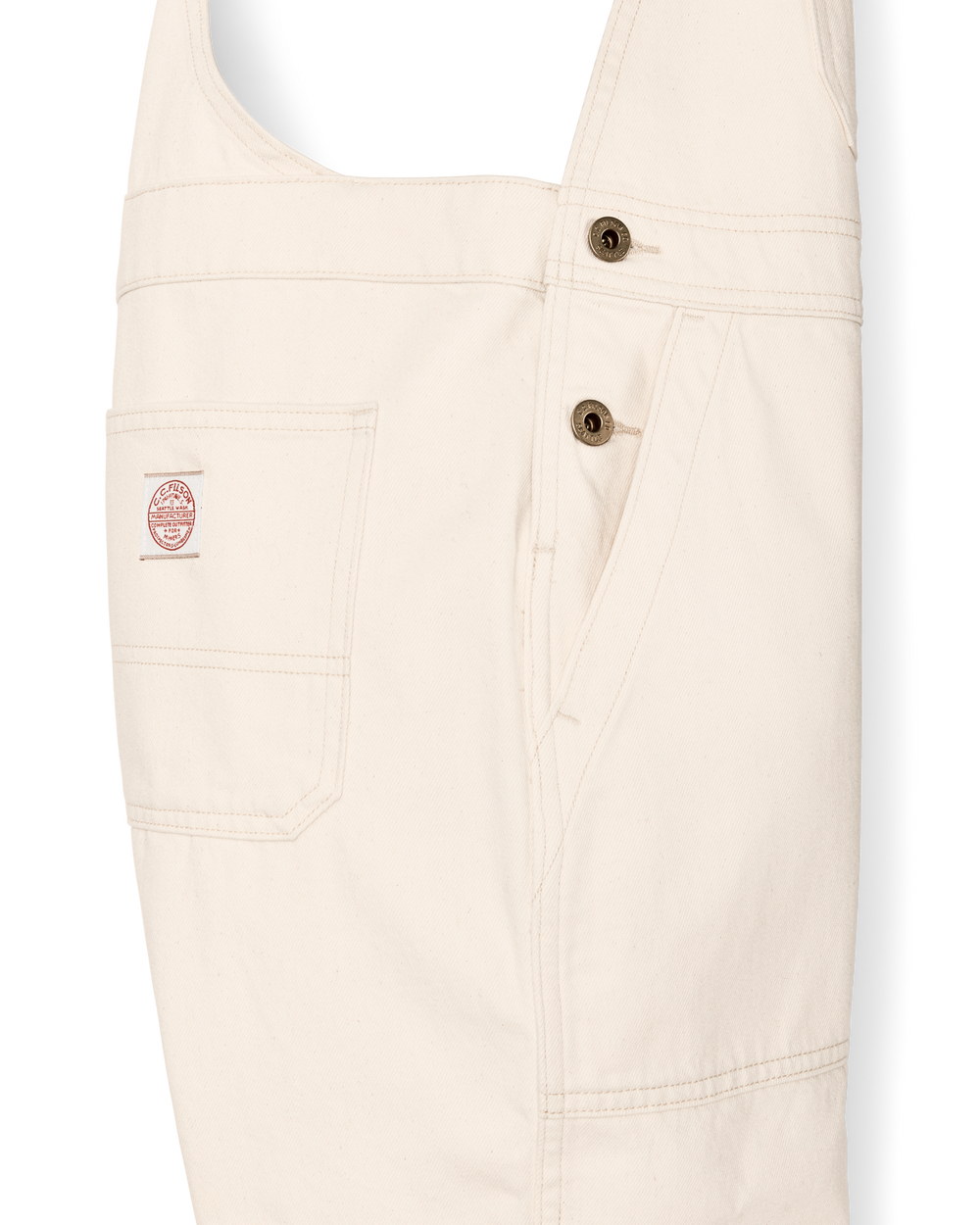 Alternate view of the Filson Women's Denim Overalls - Natural Seed