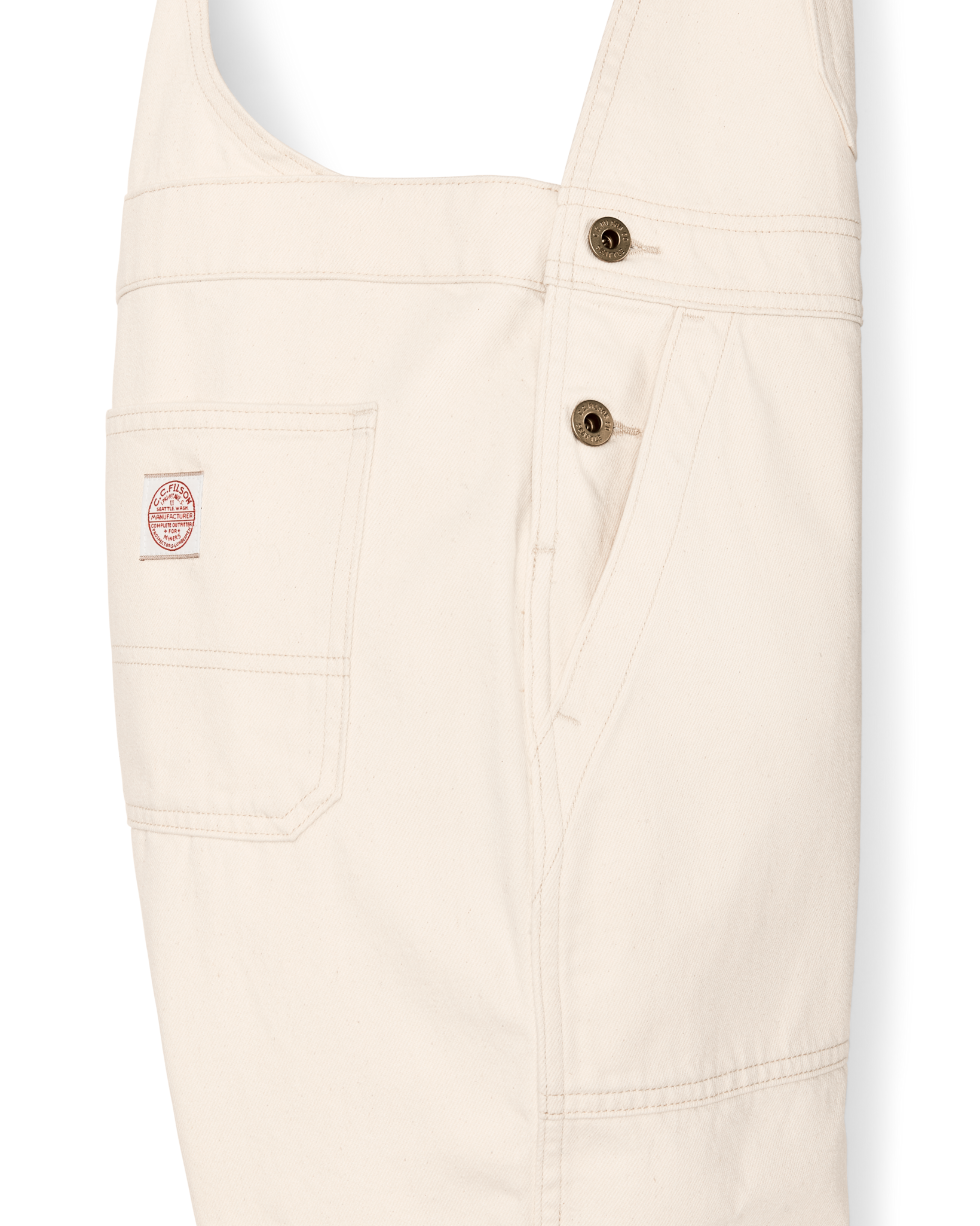 Alternate view of the Filson Women's Denim Overalls - Natural Seed