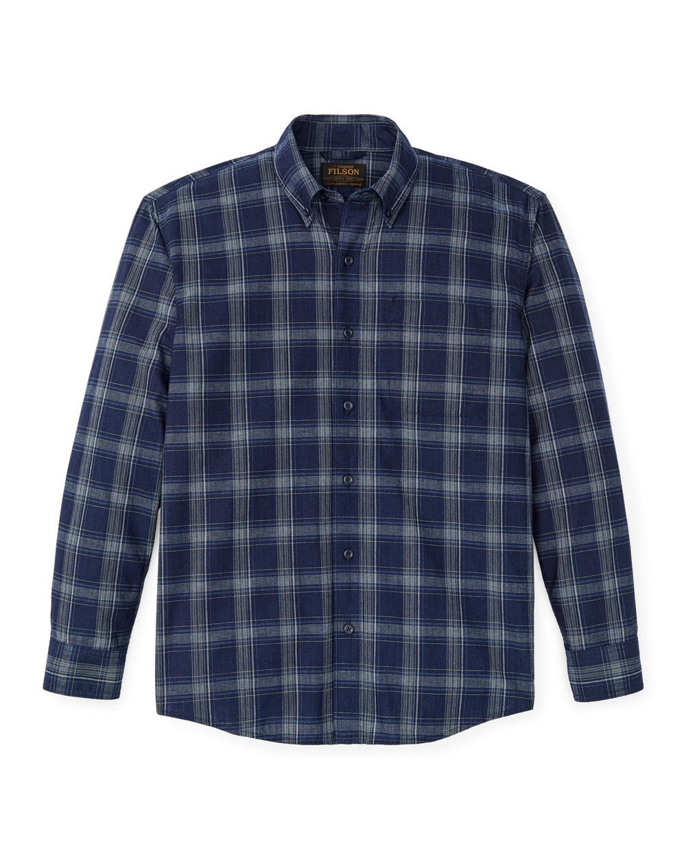 Chambray Button-Down Shirt - Dark Indigo Plaid