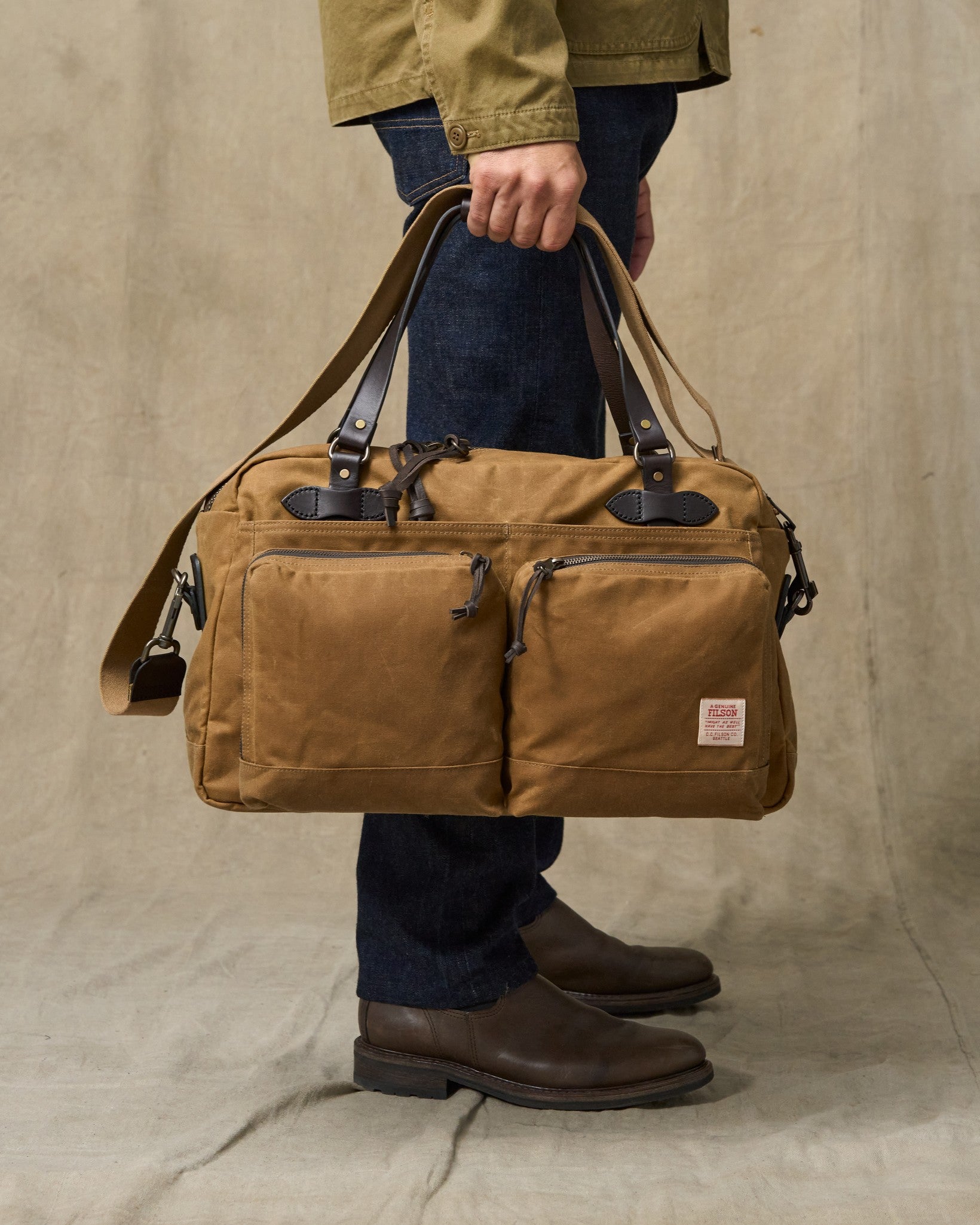 48 Hour Tin Cloth Duffle Bag - Dark Tan | Filson