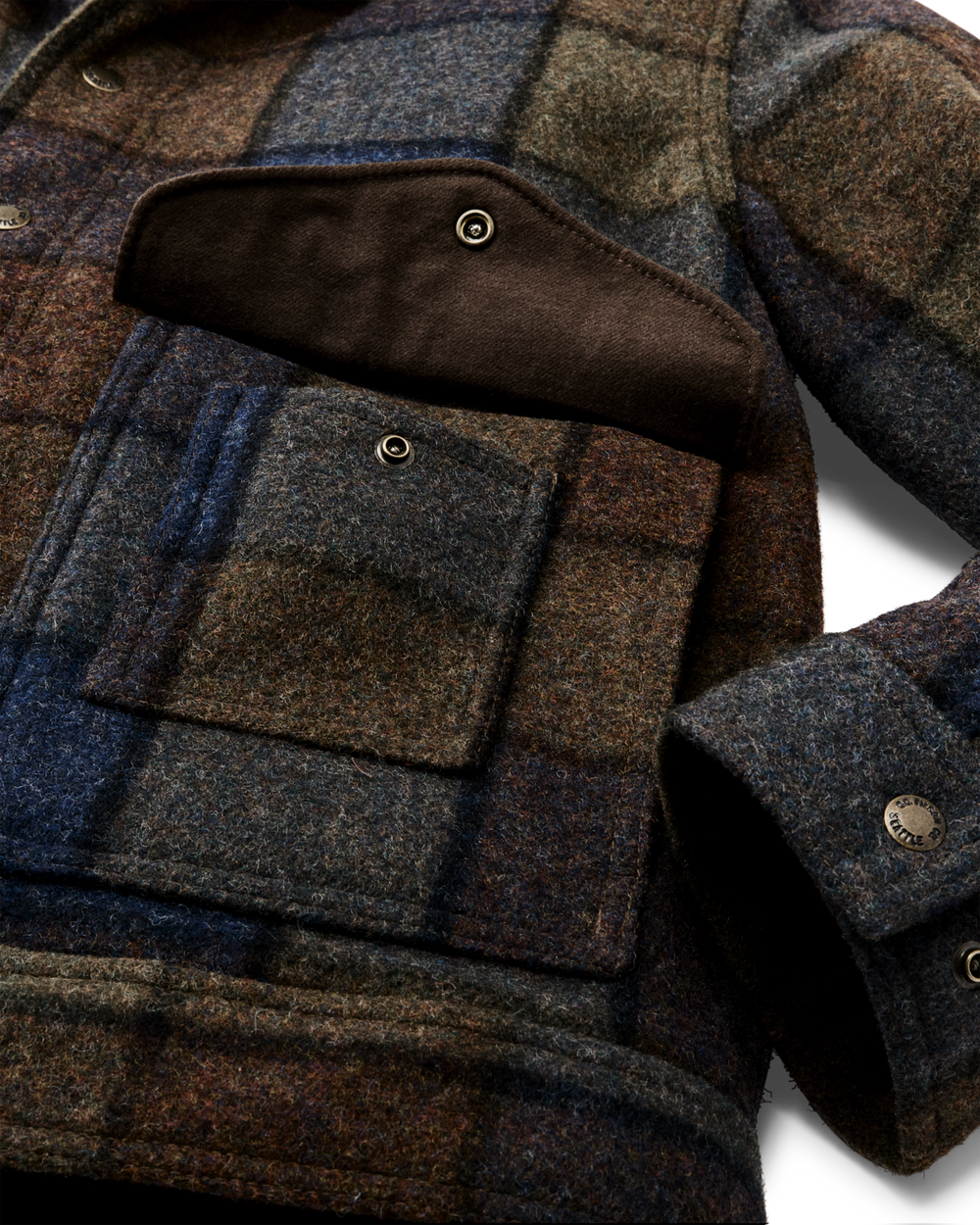 Mackinaw Wool Work Jacket - Blue / Brown / Gray Plaid