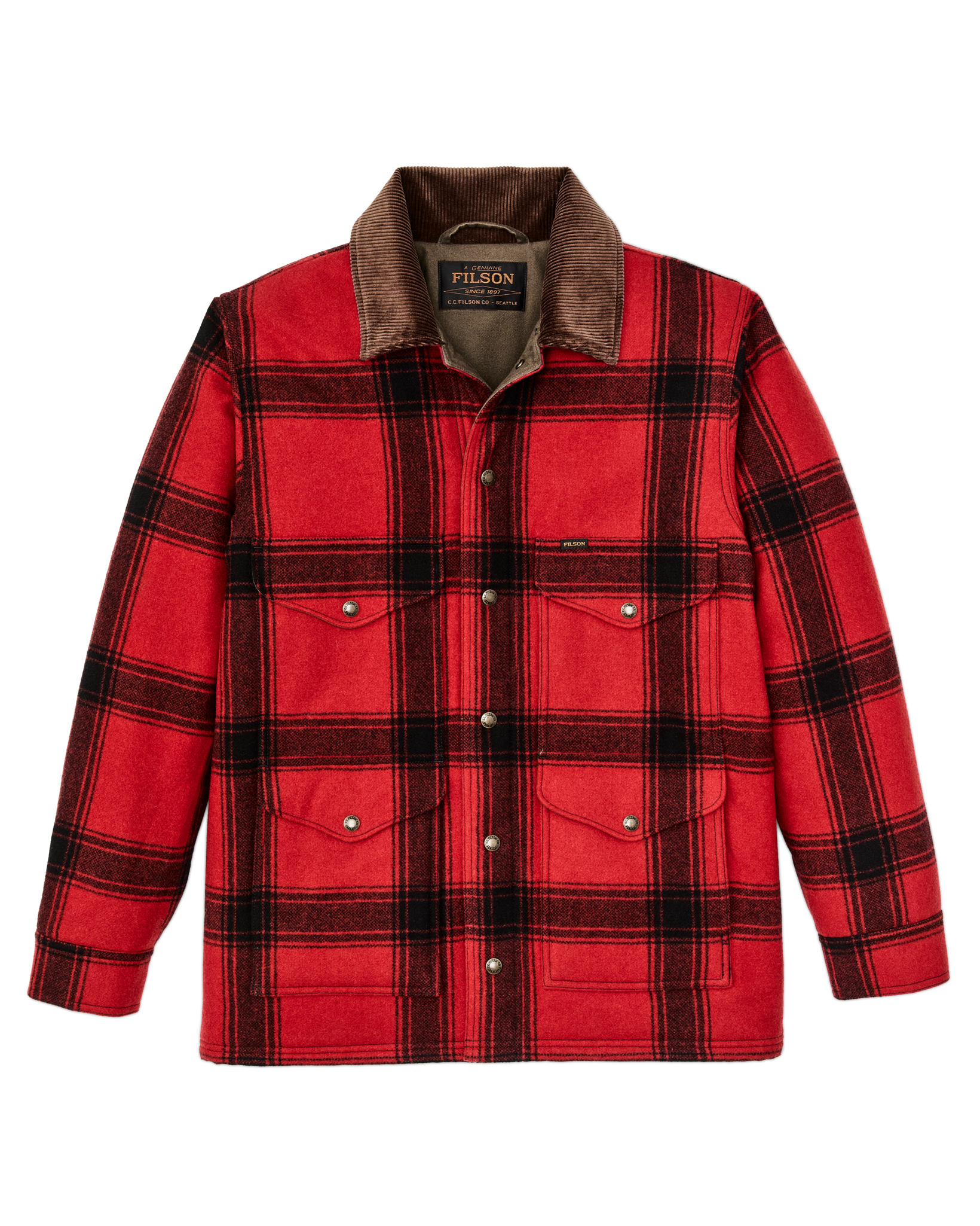 Spokane Insulated Cruiser Jacket - Red / Black Windowpane | Filson Spokane Insulated Cruiser Jacket - Red / Black Windowpane | Filson