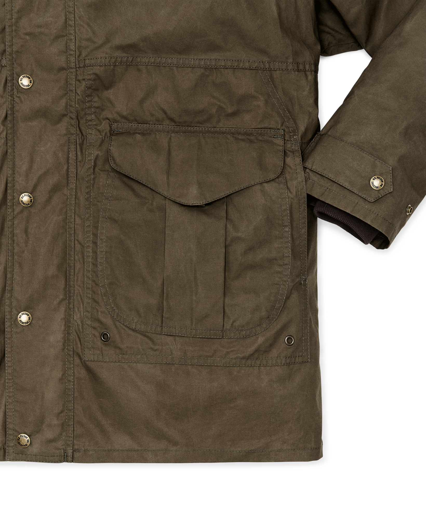 Alternate view of the Filson Dry Wax Omak Coat - Burnt Olive