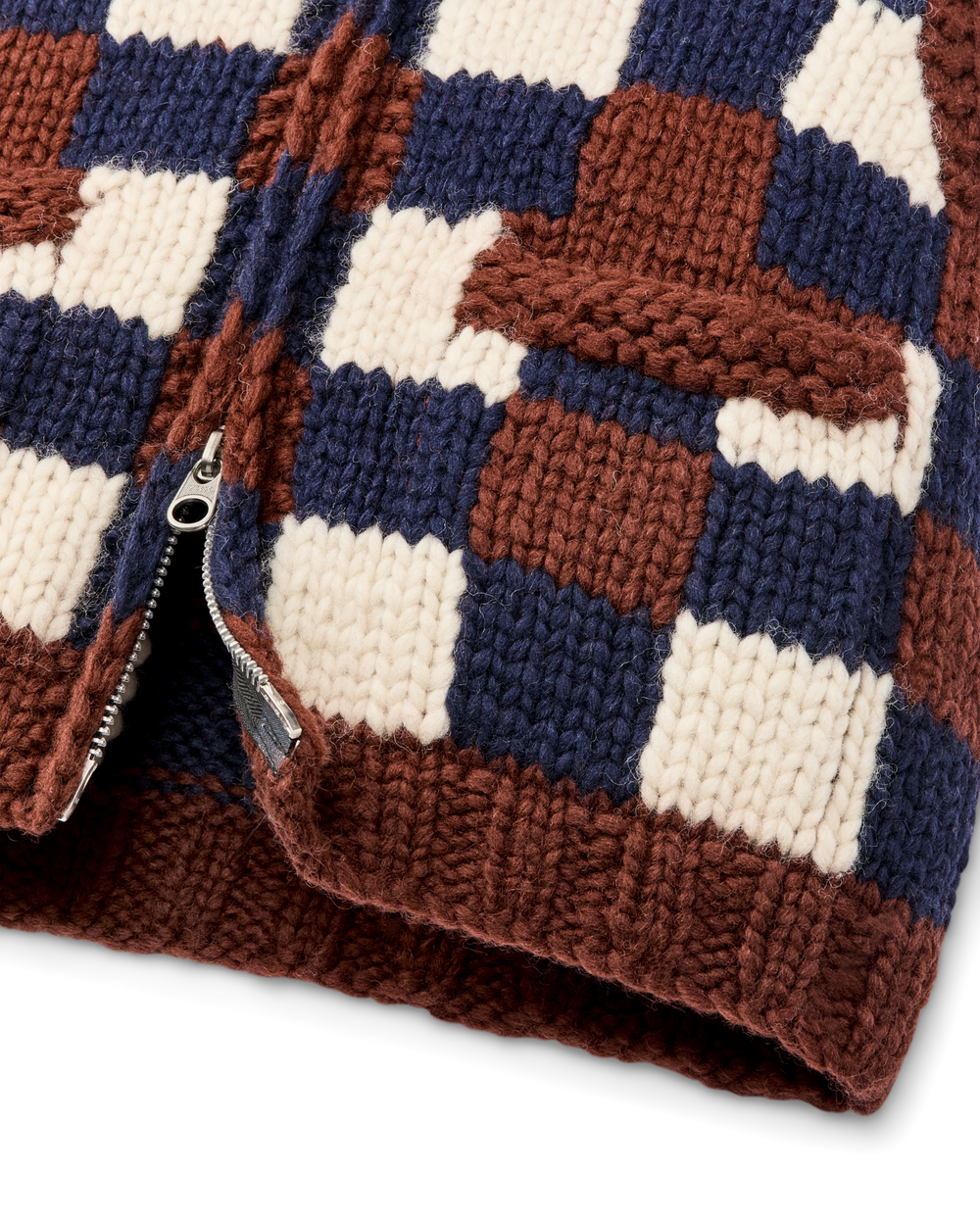 Women's Handmade Sweater Vest - Maroon / Navy Multi