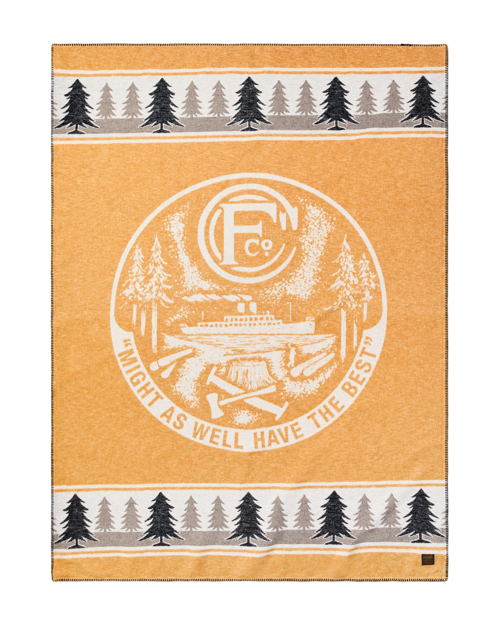 Front-facing image of the Filson Forestry Cotton Blanket - Buckthorn Brown