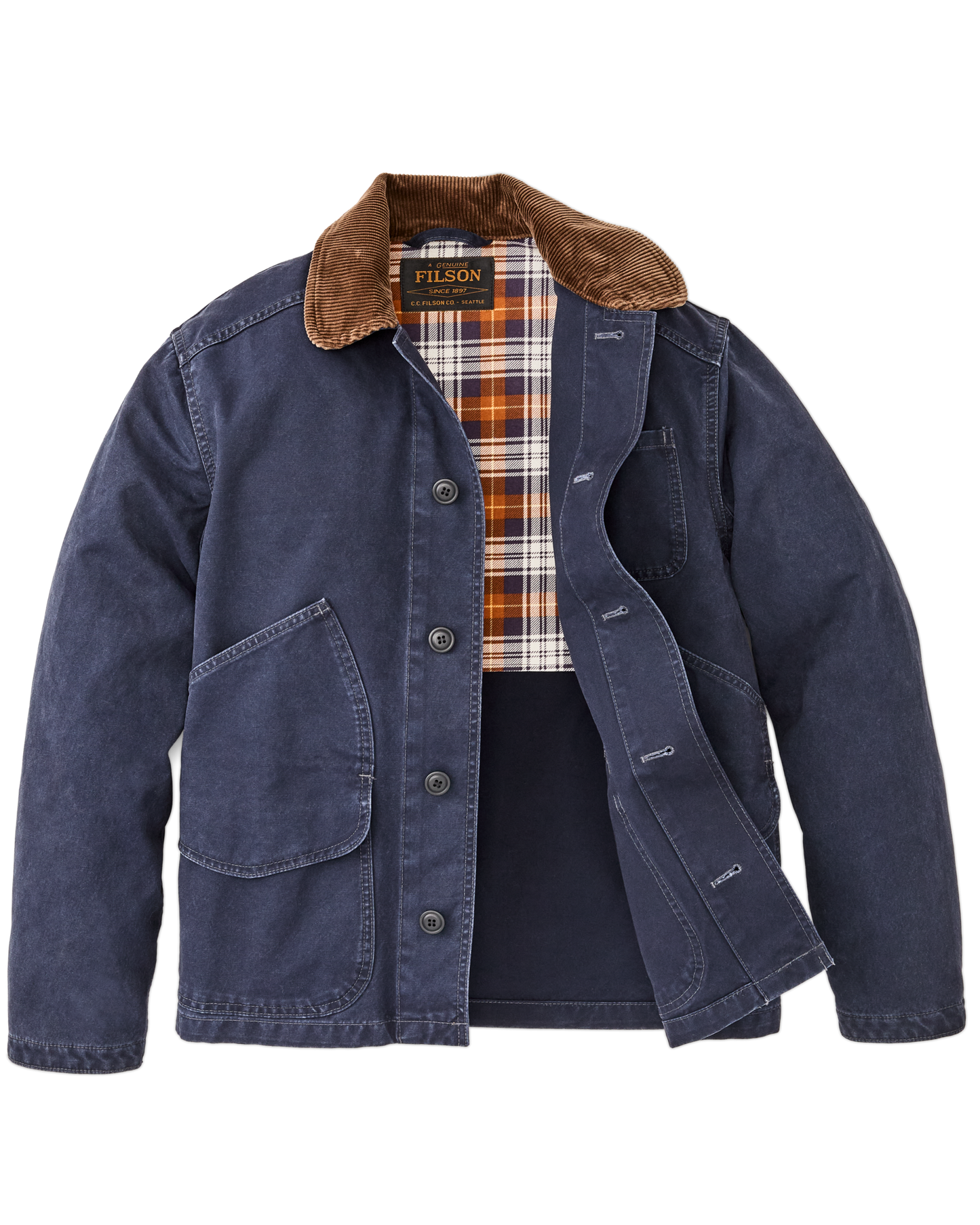 Alternate view of the Filson Canvas Outfitter Jacket - Blue Mussel