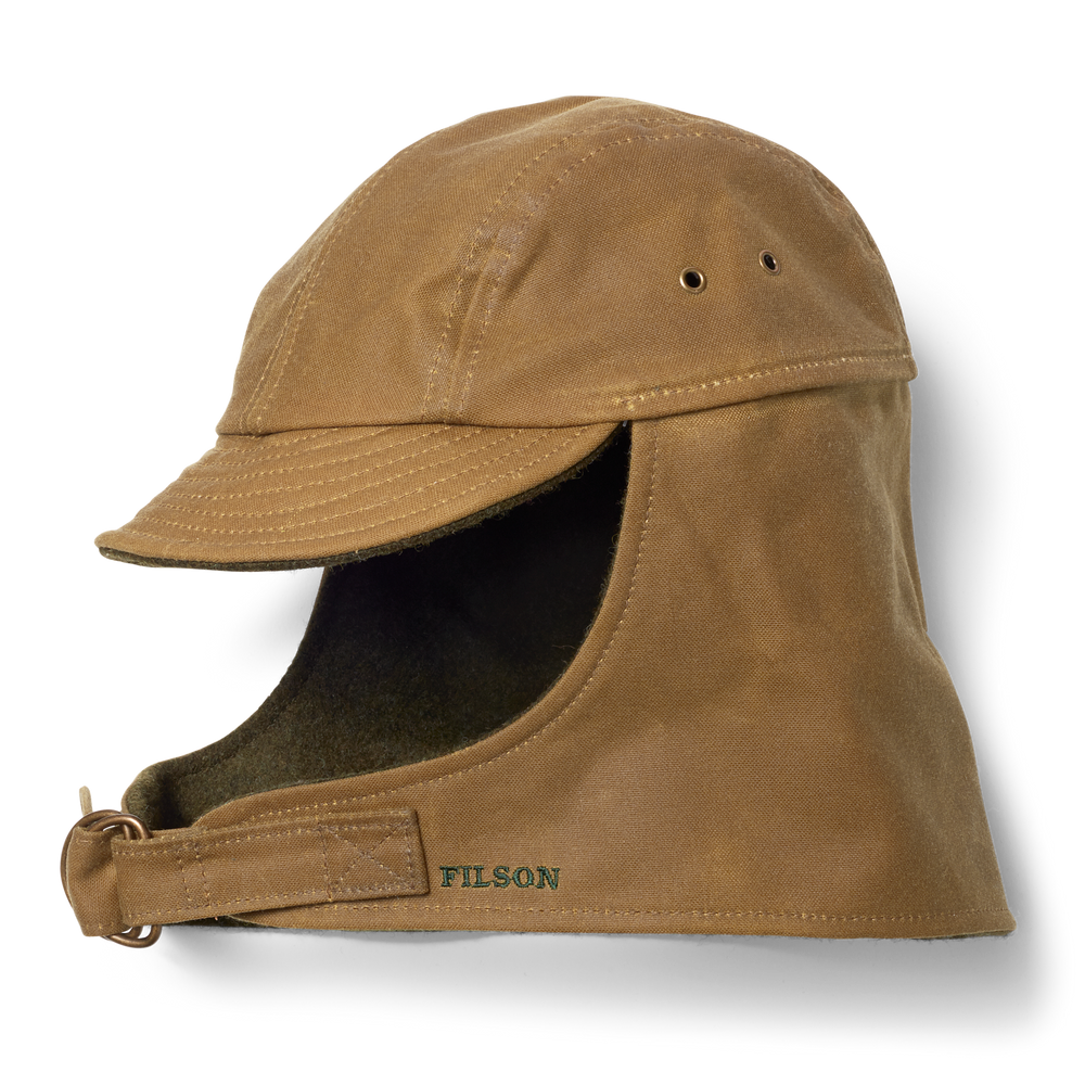 Front-facing image of the Filson Tin Cloth Wildfowl Hat - Dark Tan