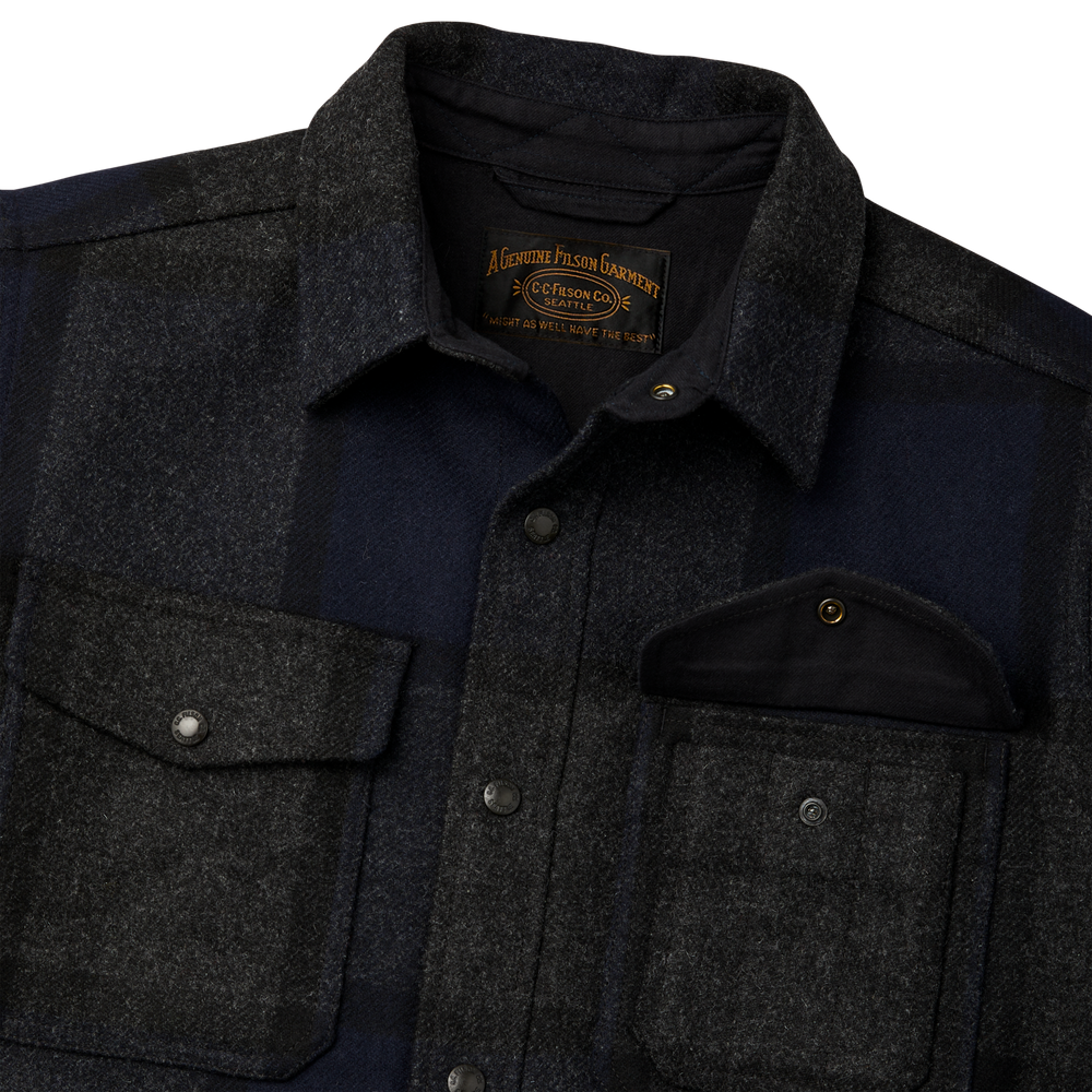 Alternate view of the Filson Mackinaw Wool Jac-shirt - Navy Charcoal Plaid