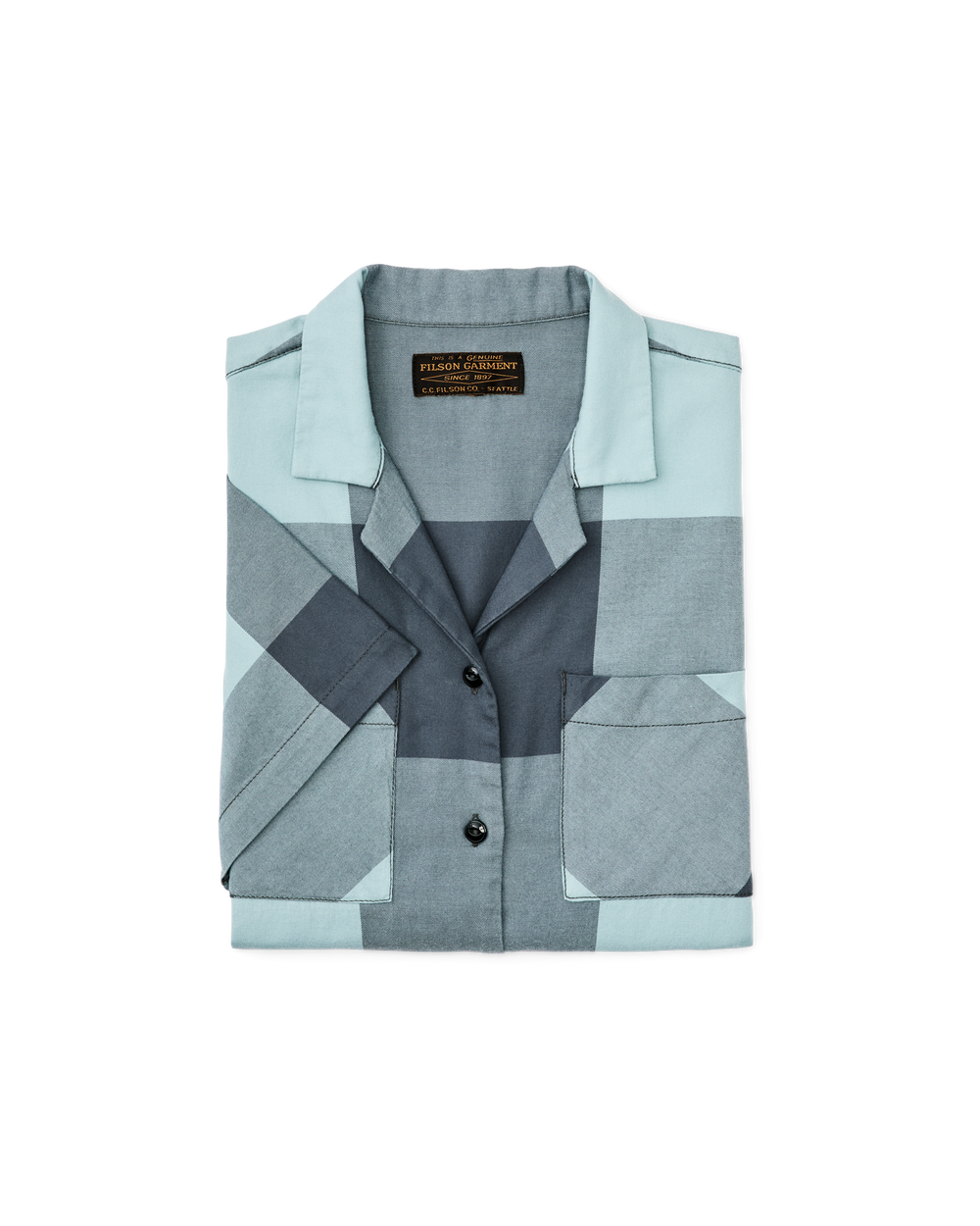 Women's Short Sleeve Camp Shirt - Storm Blue / Stone Plaid