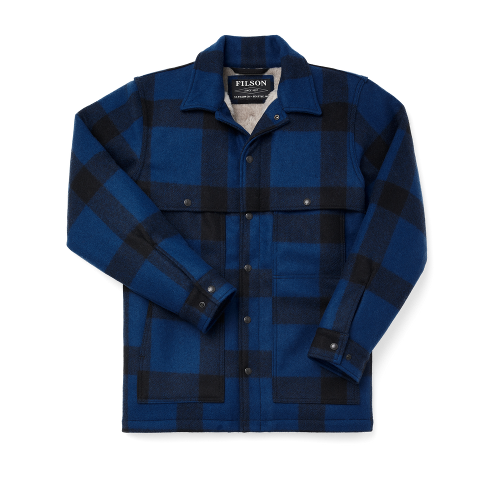 Alternate view of the Filson Lined Wool Cape Coat - Cobalt Blue / Black