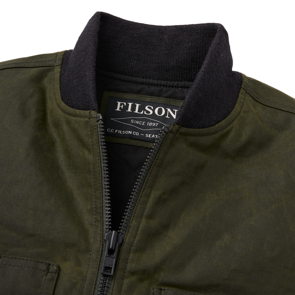 Alternate view of the Filson Tin Cloth Insulated Work Vest - Otter Green