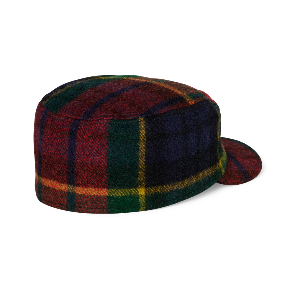 Alternate view of the Filson Mackinaw Wool Cap - Mackinaw Red / Navy Plaid