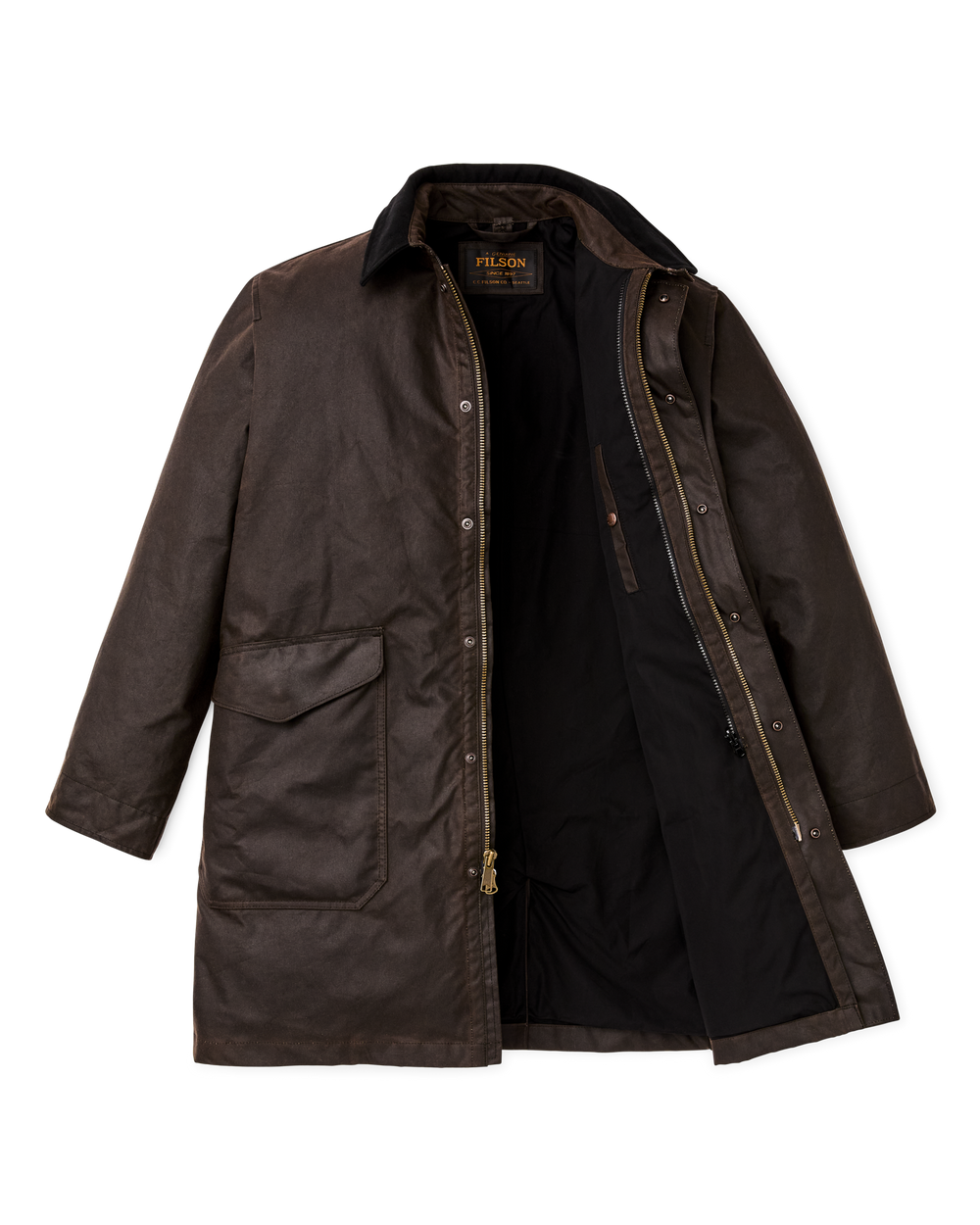 Alternate view of the Filson Shelter Cloth Trench Coat - Orca Gray