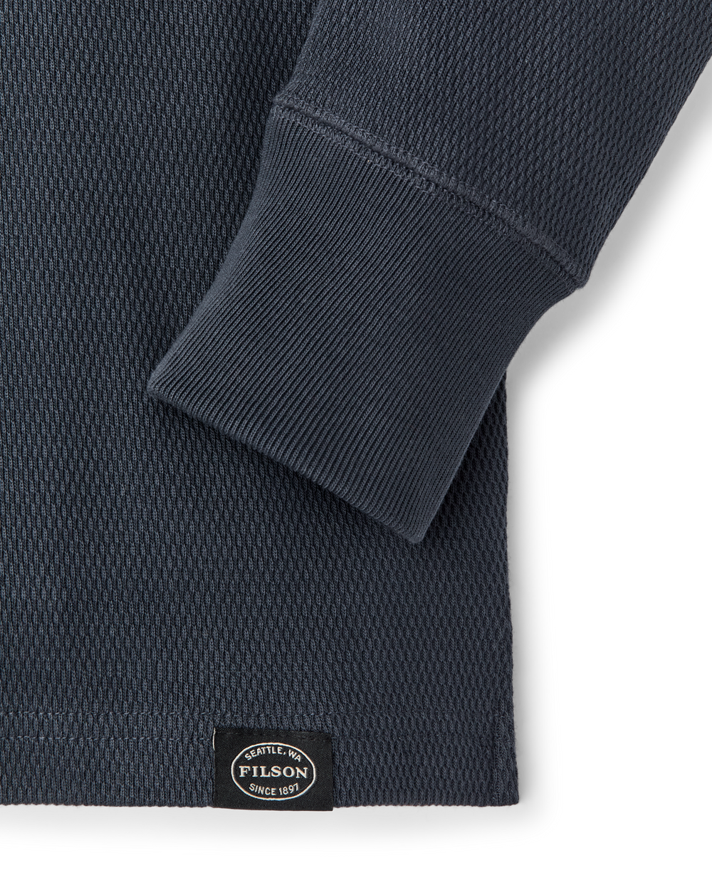 Waffle Knit Henley - Blue Mussel