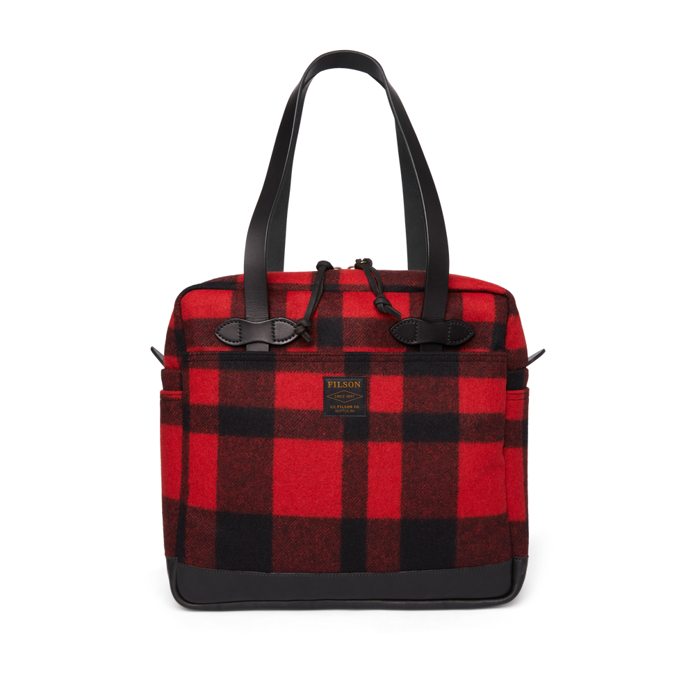Alternate view of the Filson Mackinaw Wool Tote Bag - Red / Black Plaid