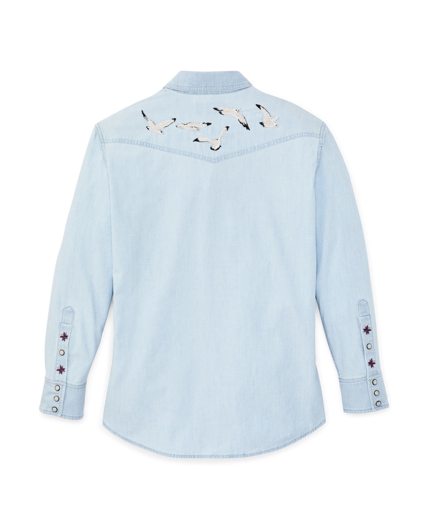 Alternate view of the Filson Women's Embroidered Western Shirt - Light Indigo