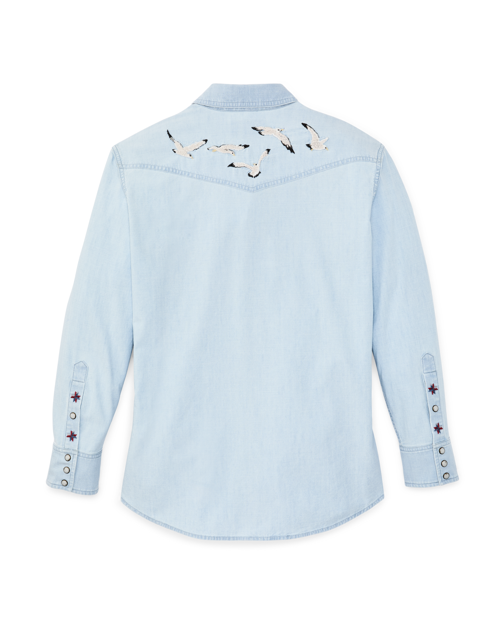 Alternate view of the Filson Women's Embroidered Western Shirt - Light Indigo
