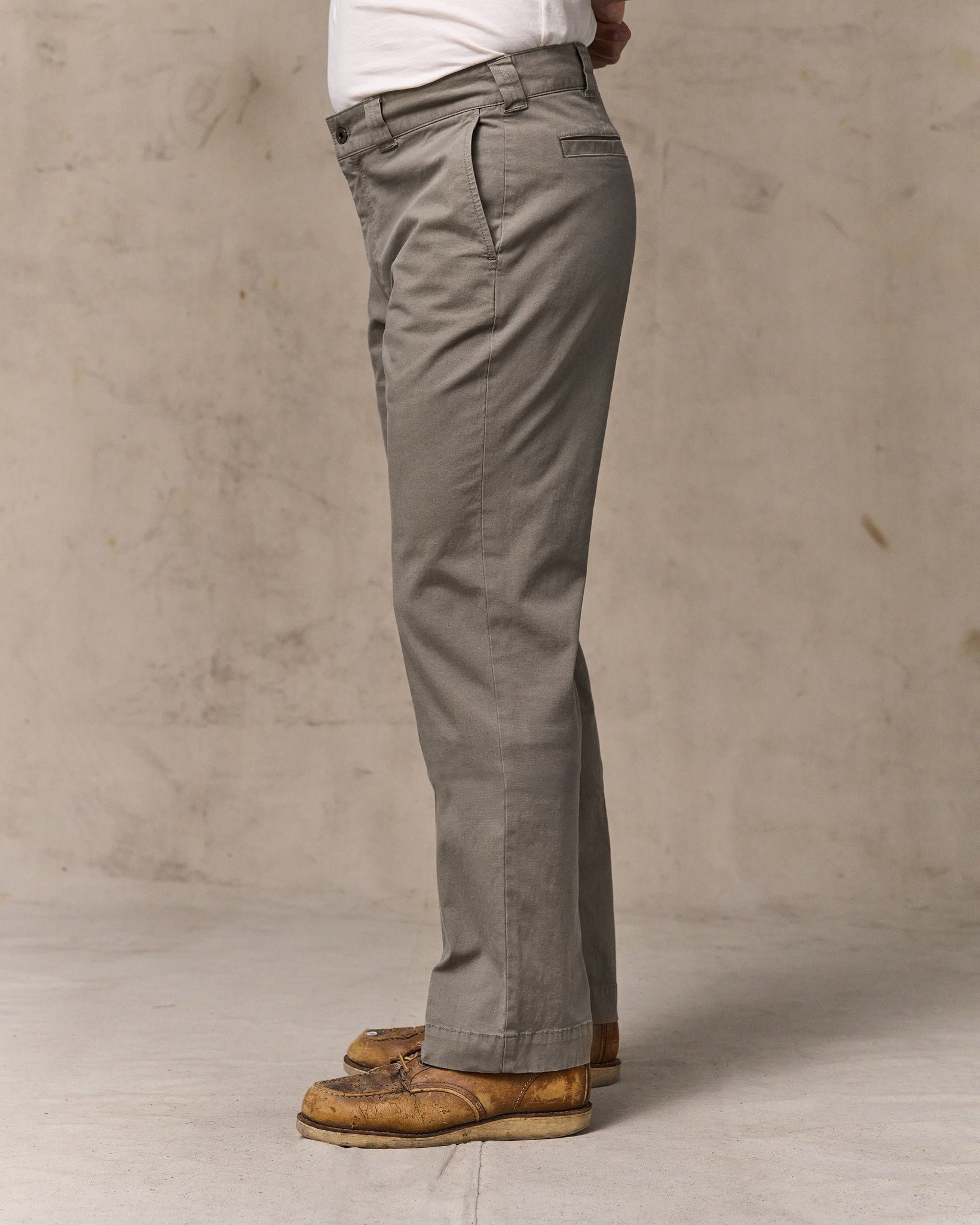 image of a model wearing Filson's Granite Mountain Flat Front Pants - Hawk Brown