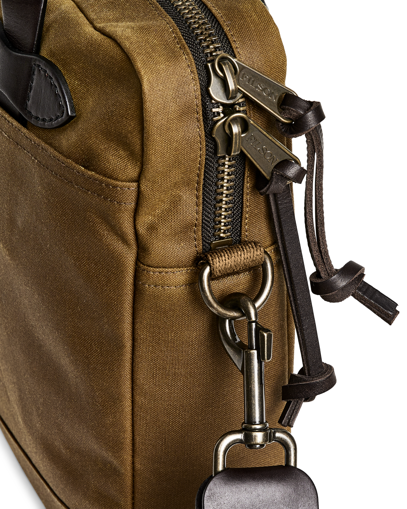 Tin Cloth Compact Briefcase - Dark Tan