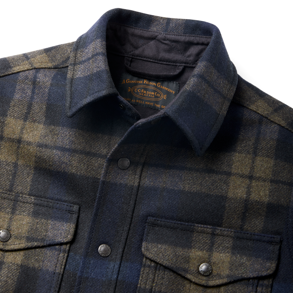 Alternate view of the Filson Mackinaw Wool Jac-shirt - Black / Olive / Navy