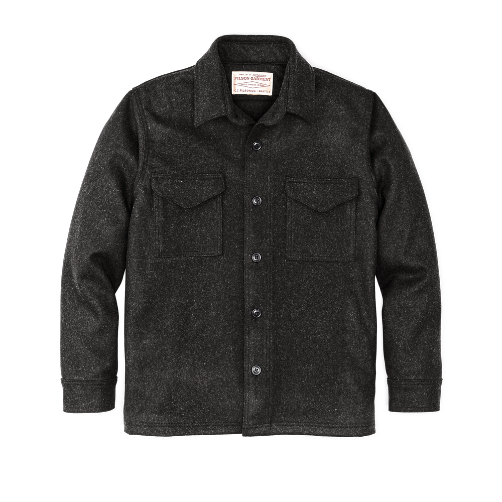 Front-facing image of the Filson Seattle Wool Jac-shirt - Charcoal Gray