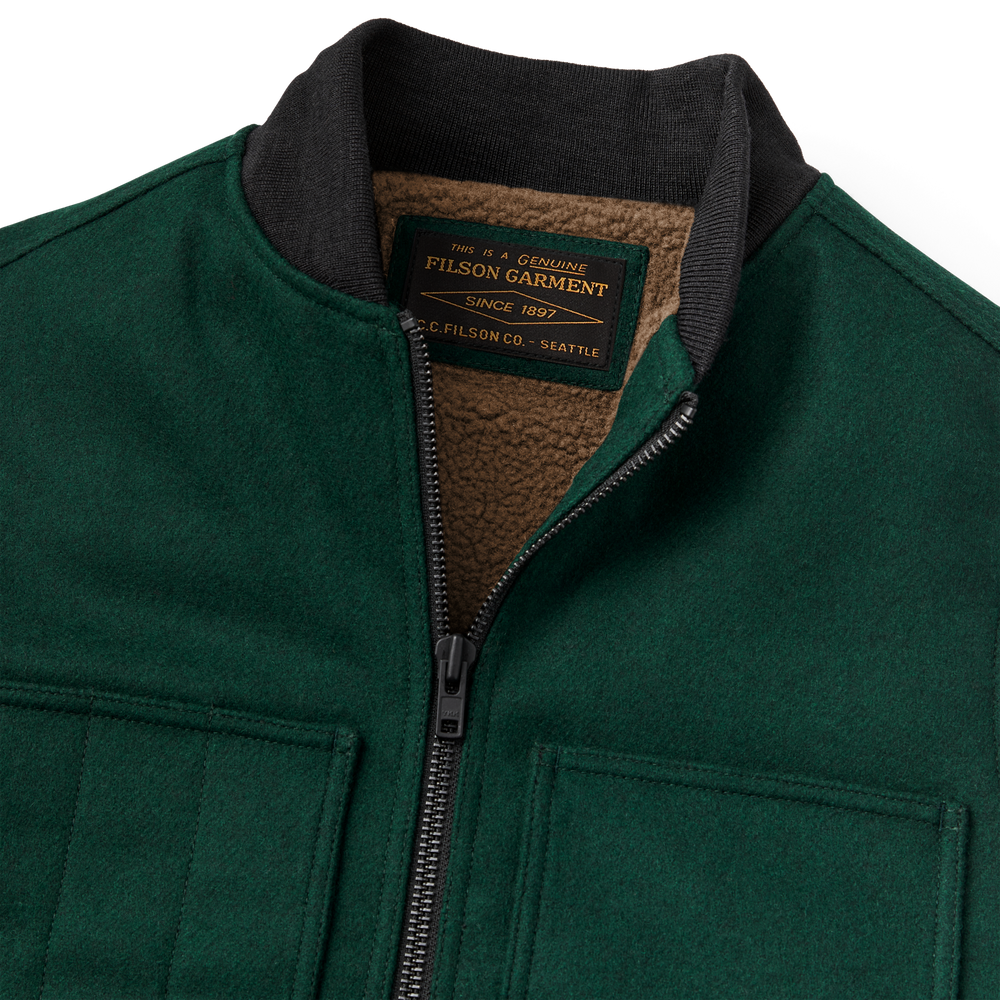 Alternate view of the Filson Lined Mackinaw Wool Work Vest - Dark Spruce