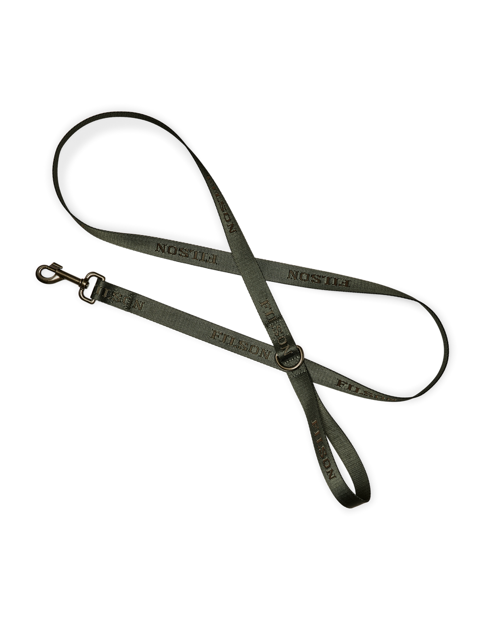 Front-facing image of the Filson 6ft Nylon Dog Leash - Dark Timber