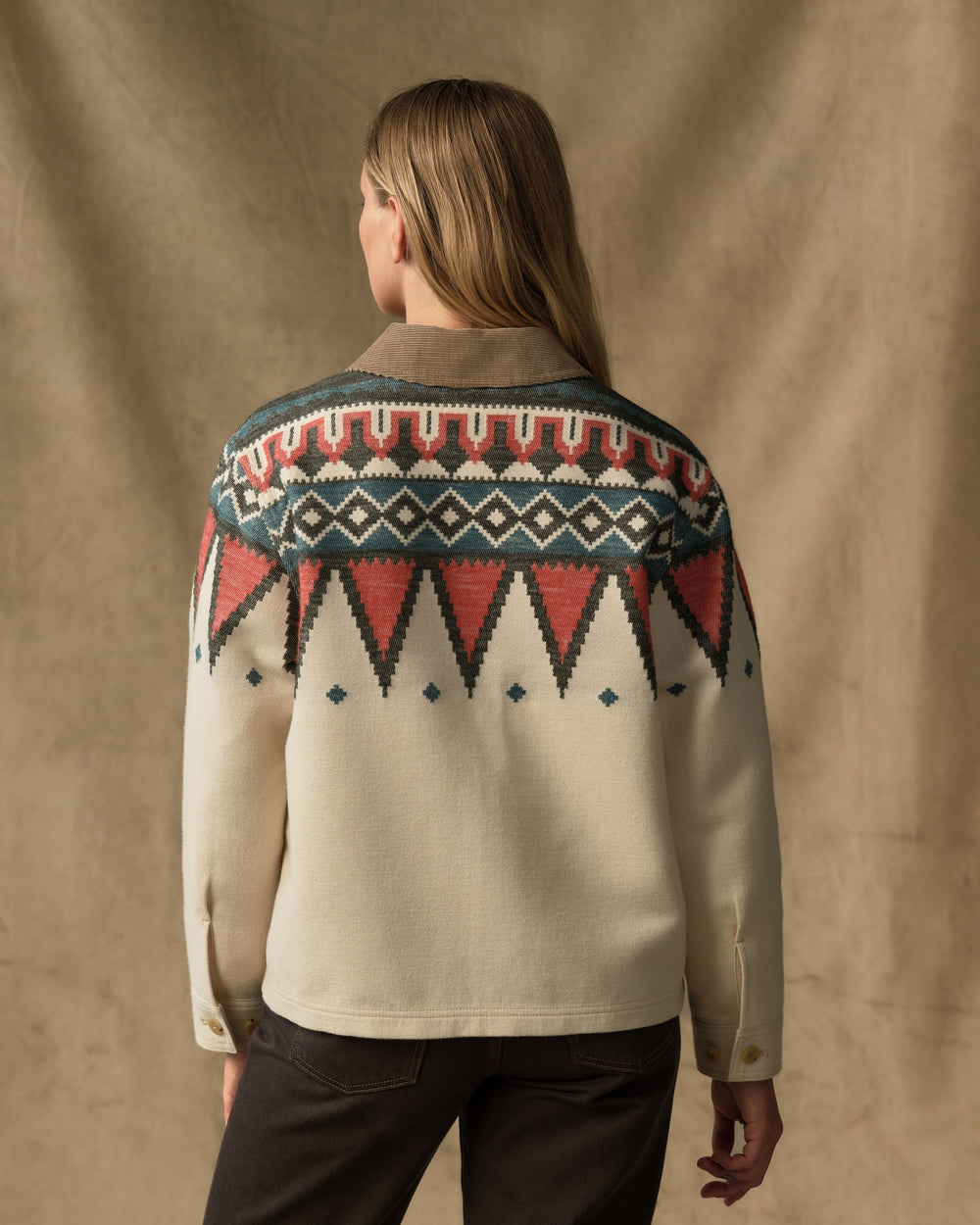 Women's Colchuck Short Jacket - Sand / Teal Multi
