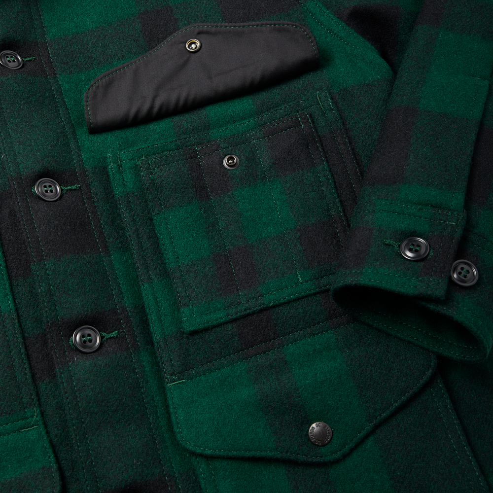 Alternate view of the Filson Mackinaw Wool Cruiser Jacket - Green / Black Plaid