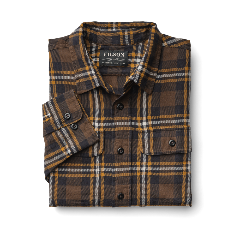 Alternate view of the Filson Scout Shirt - Brown/black/gold Plaid