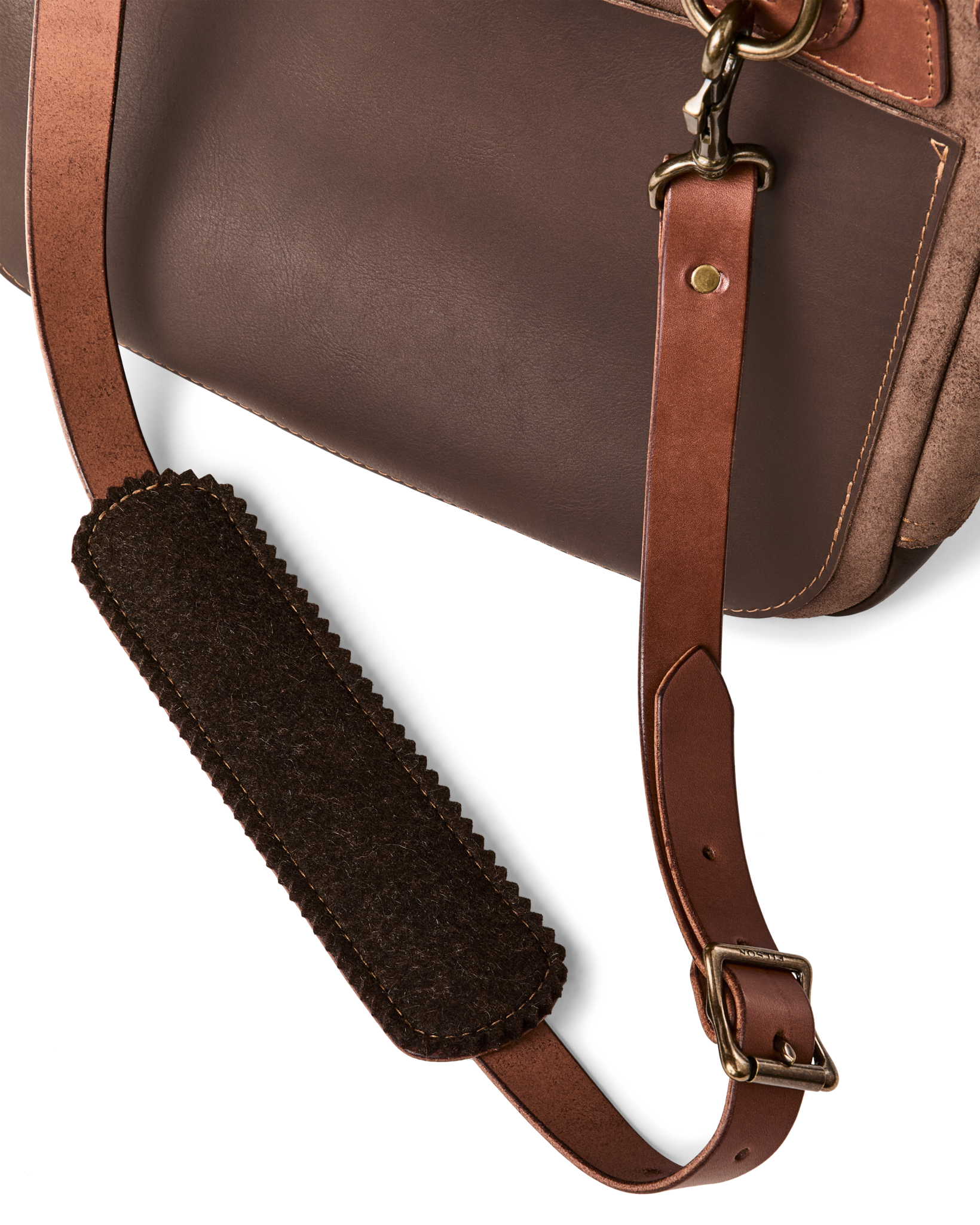 Filson Workshop Suede Messenger Bag - Dark Tobacco