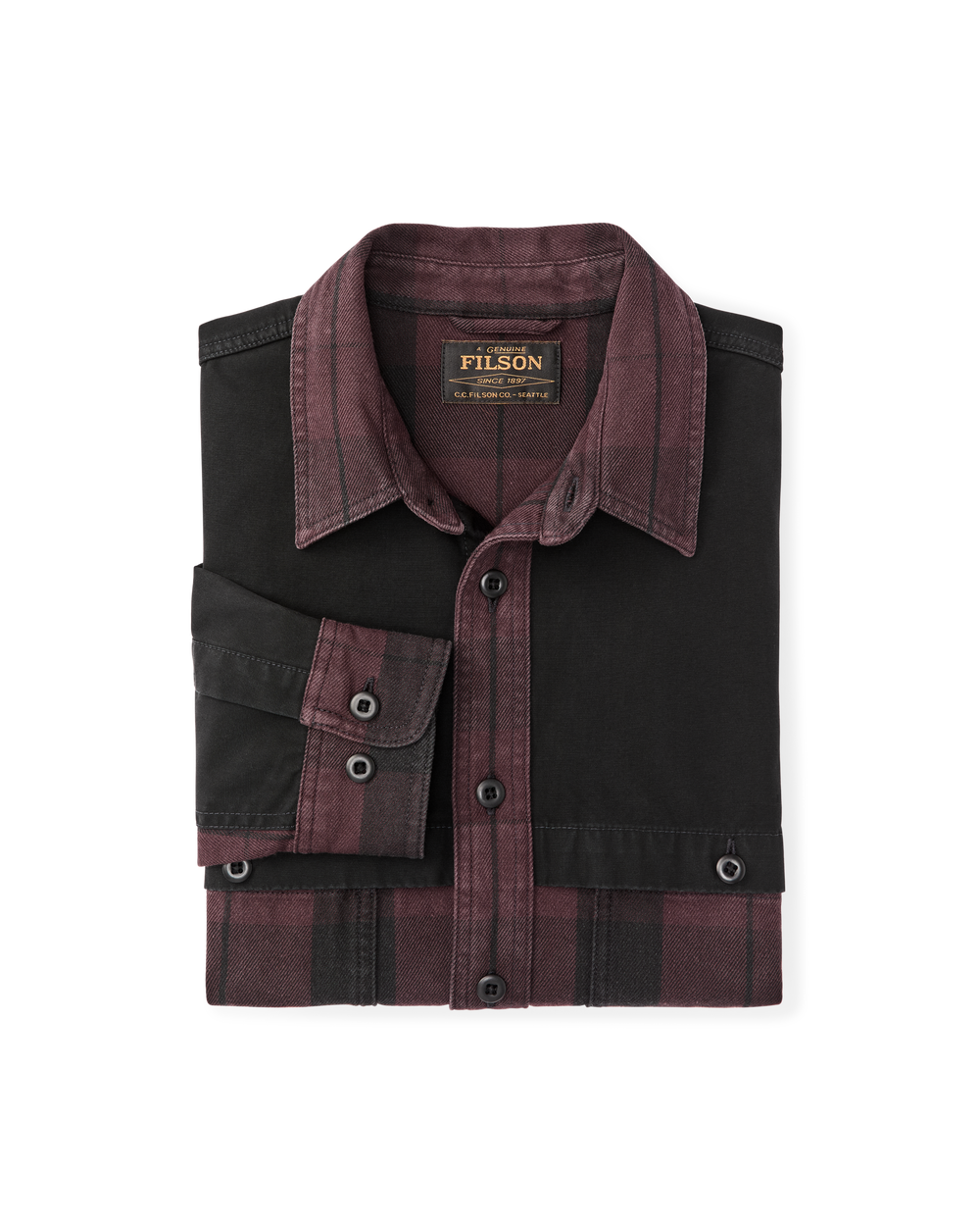 Alternate view of the Filson Forester Flannel Shirt - Dark Port Plaid