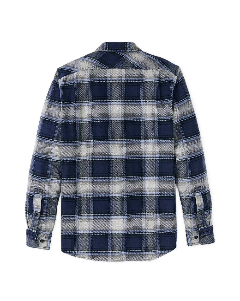 Vintage Flannel Work Shirt - Light Blue / Navy Plaid