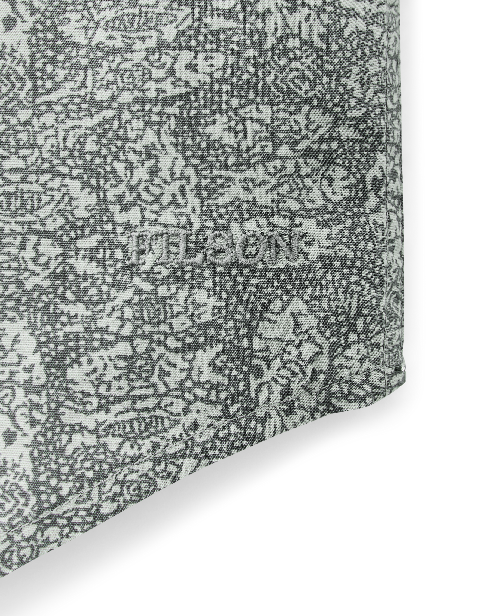 Alternate view of the Filson Filson's Washed Short Sleeve Feather Cloth Shirt - Khaki / Print