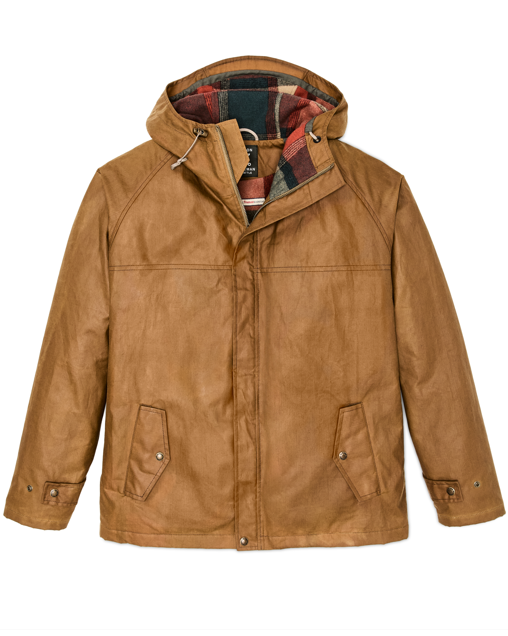 Filson X Freeman Wool Lined Raincoat - Dark Tan / Amber Spruce