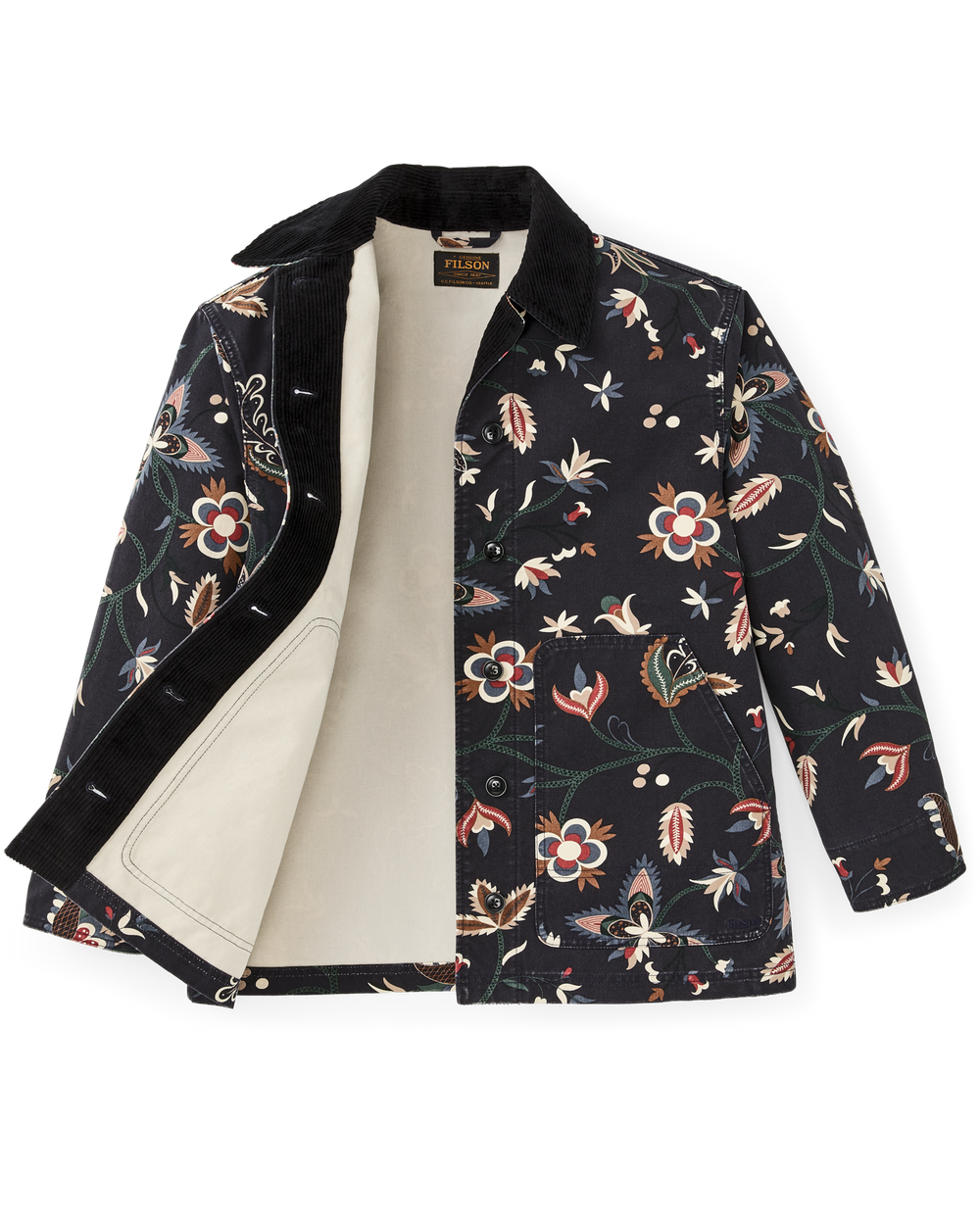Women's Canvas Barn Coat - India Ink Print