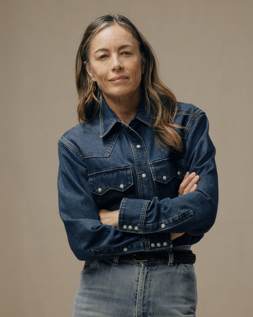 Women's Denim Western Shirt - Medium Indigo