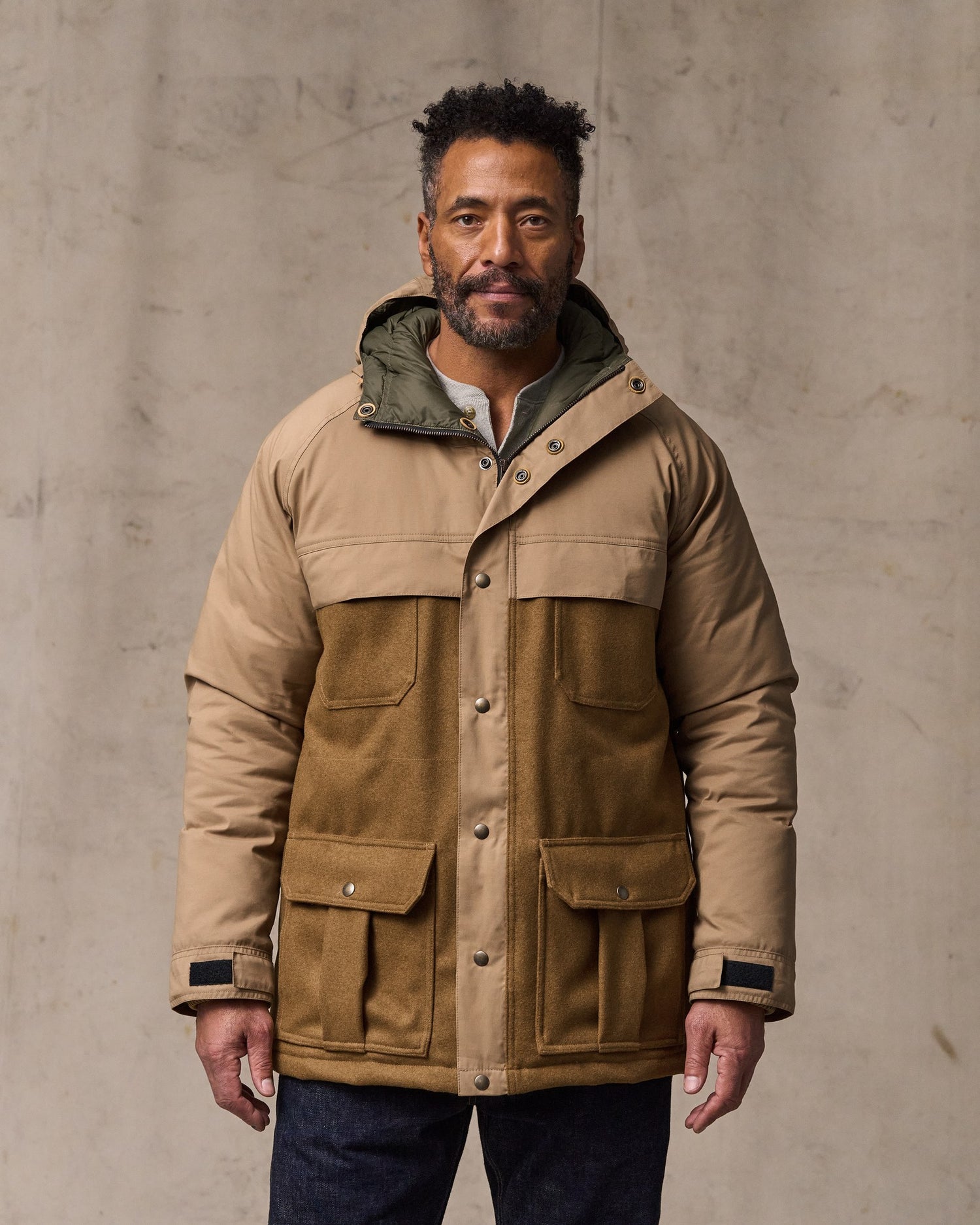 Filson X Crescent Down Works Parka - Dark Tan / Tan