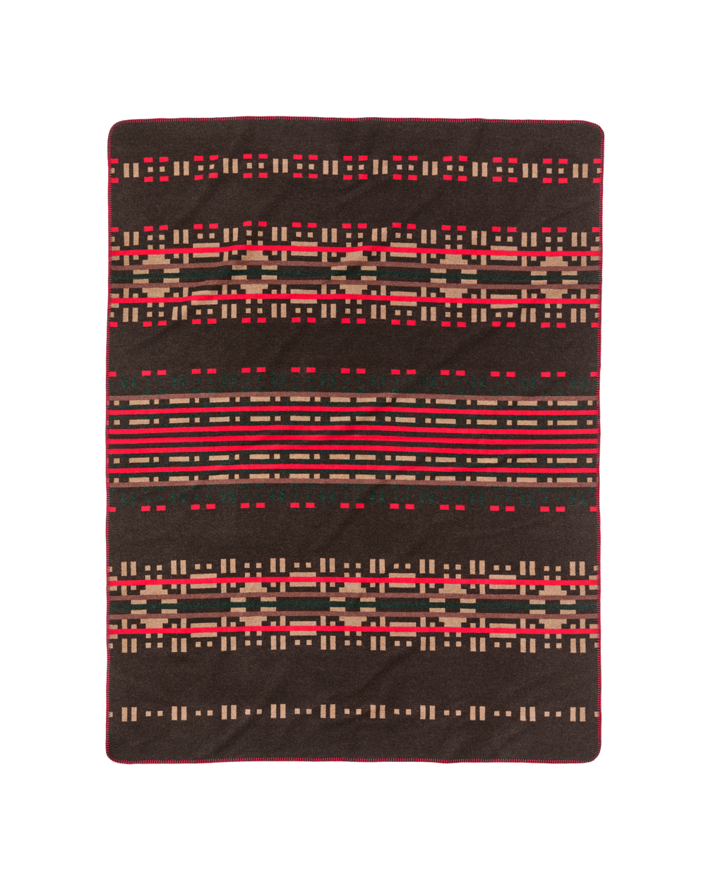 Wool-blend Blanket - Brown / Port Multi