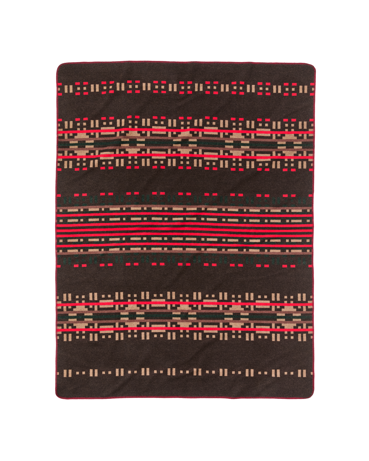 Wool-blend Blanket - Brown / Port Multi