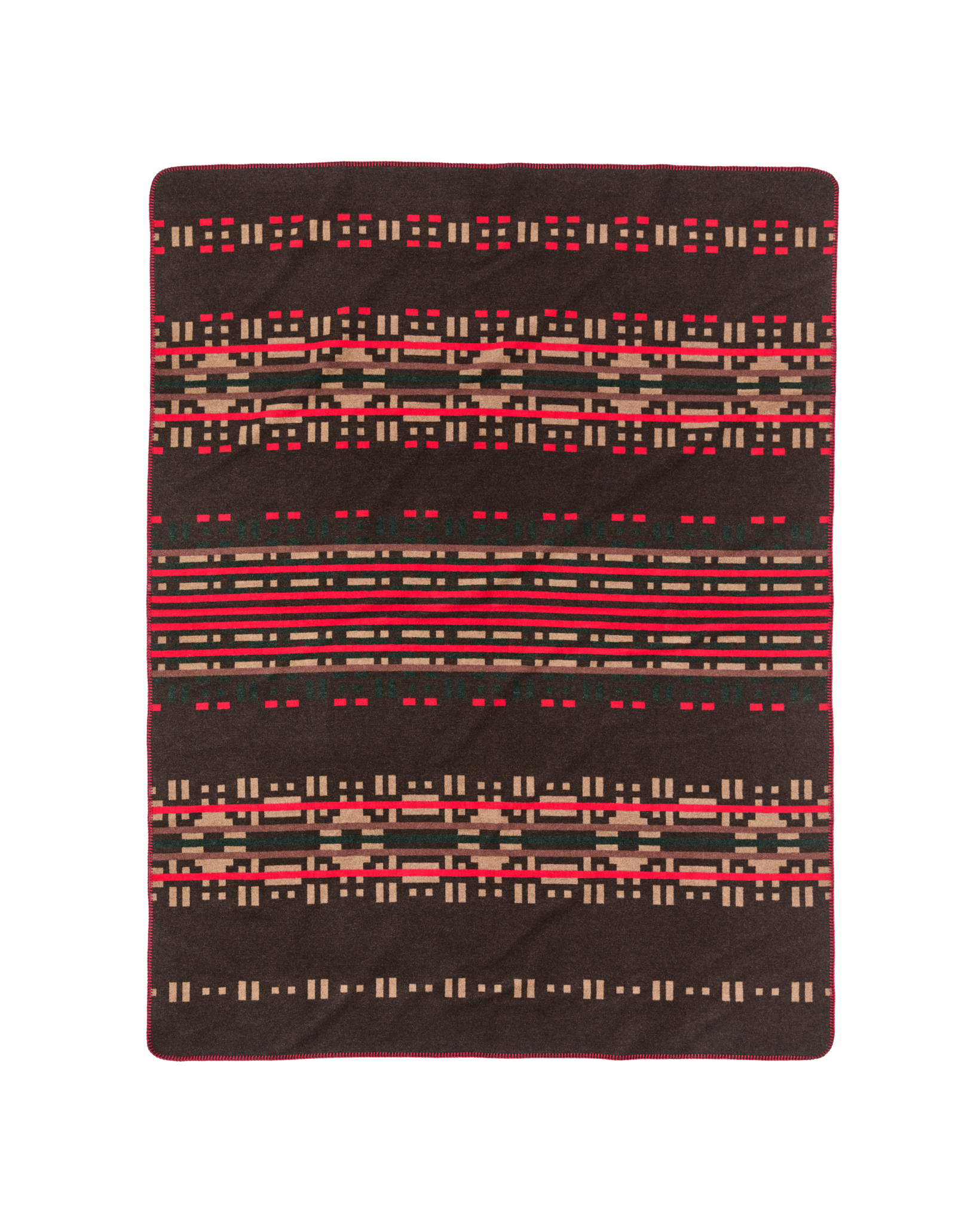 Wool-blend Blanket - Brown / Port Multi