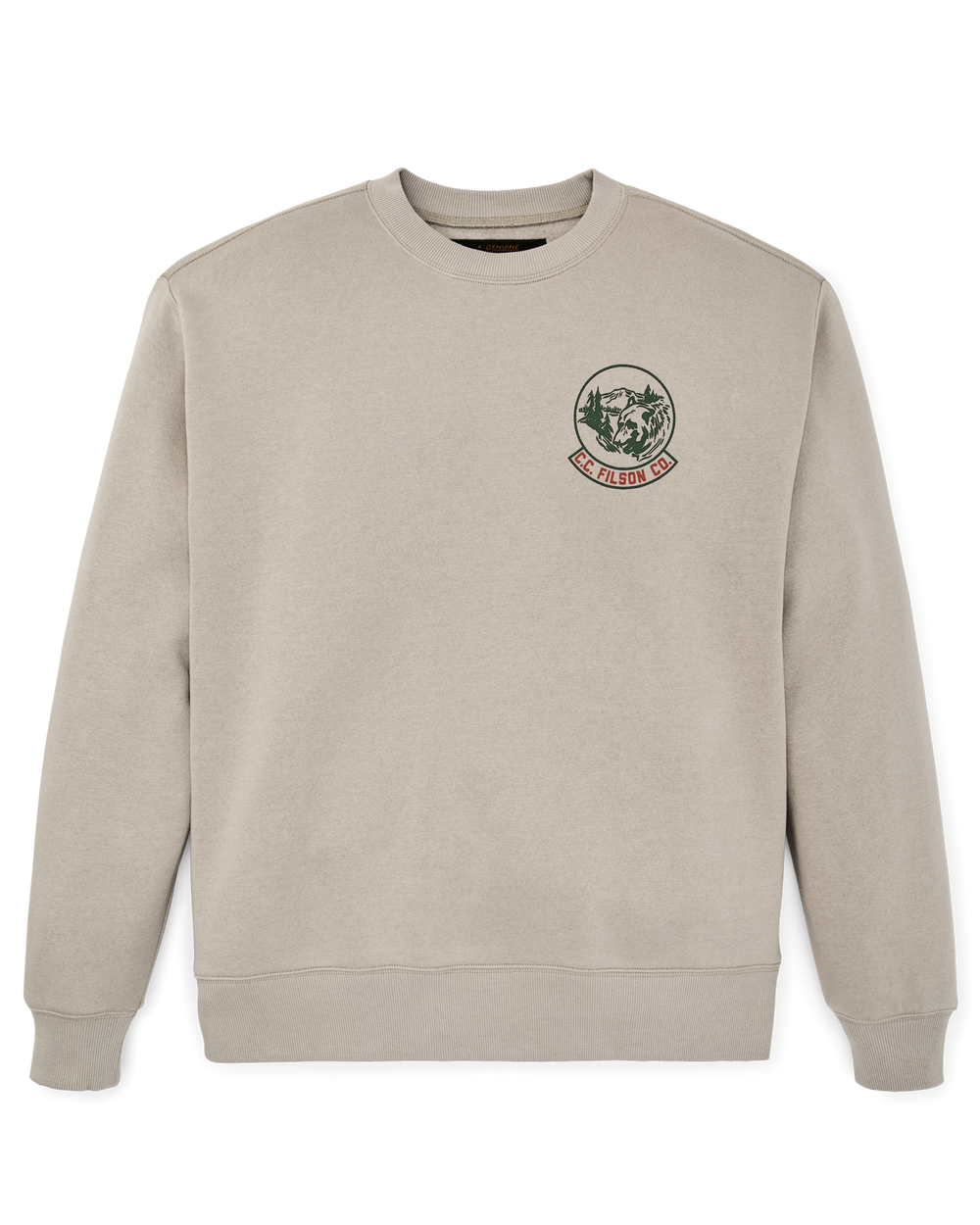 Bear Graphic Crewneck Sweatshirt - Vintage Khaki