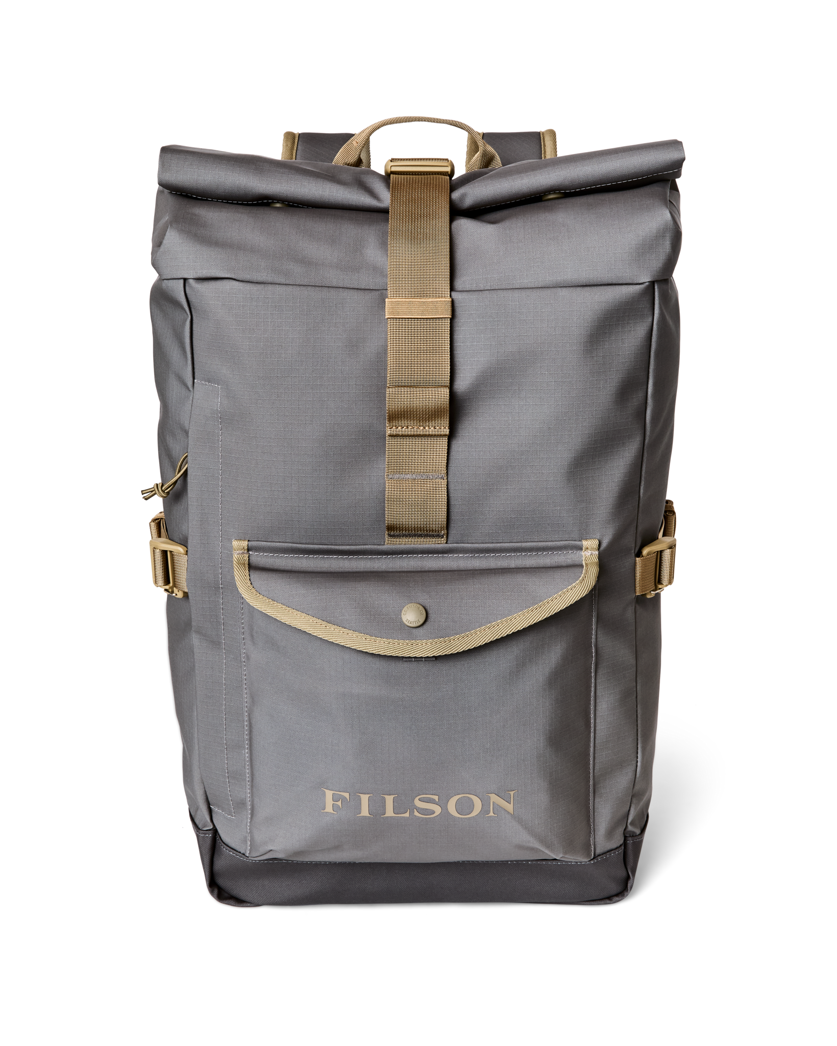 Front-facing image of the Filson All-weather Backpack - Moon Mist / Pewter
