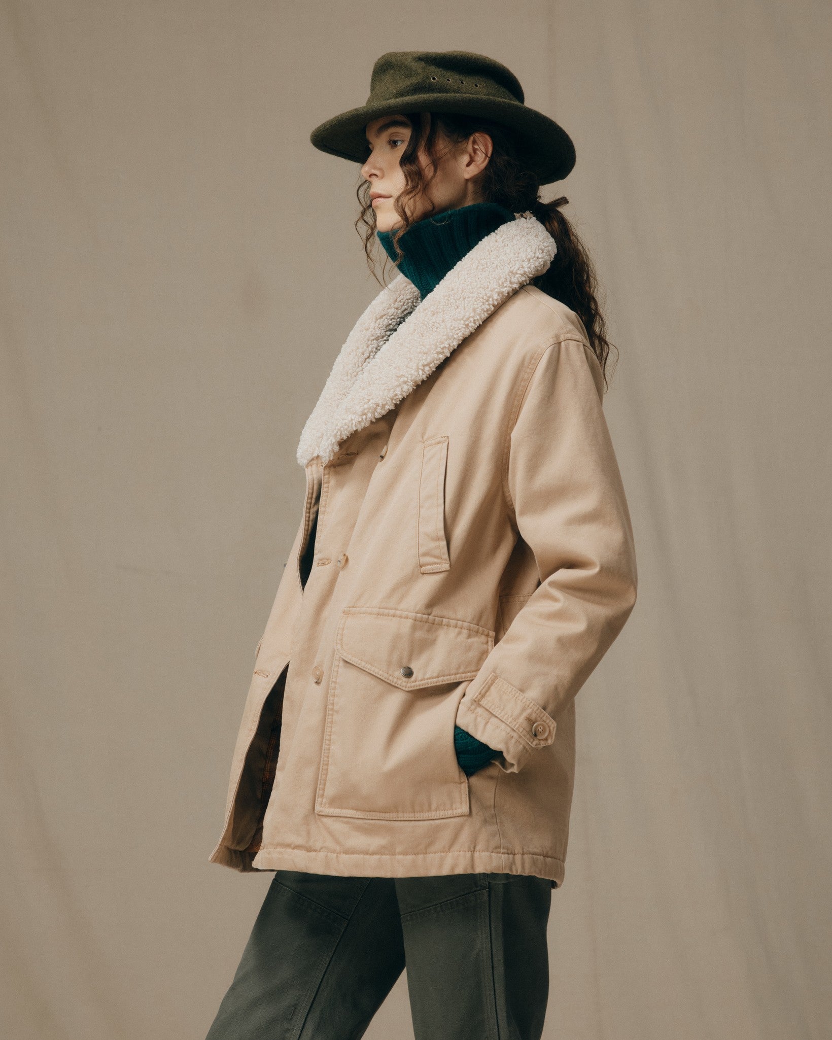 Women's Canvas Packer Coat - Natural