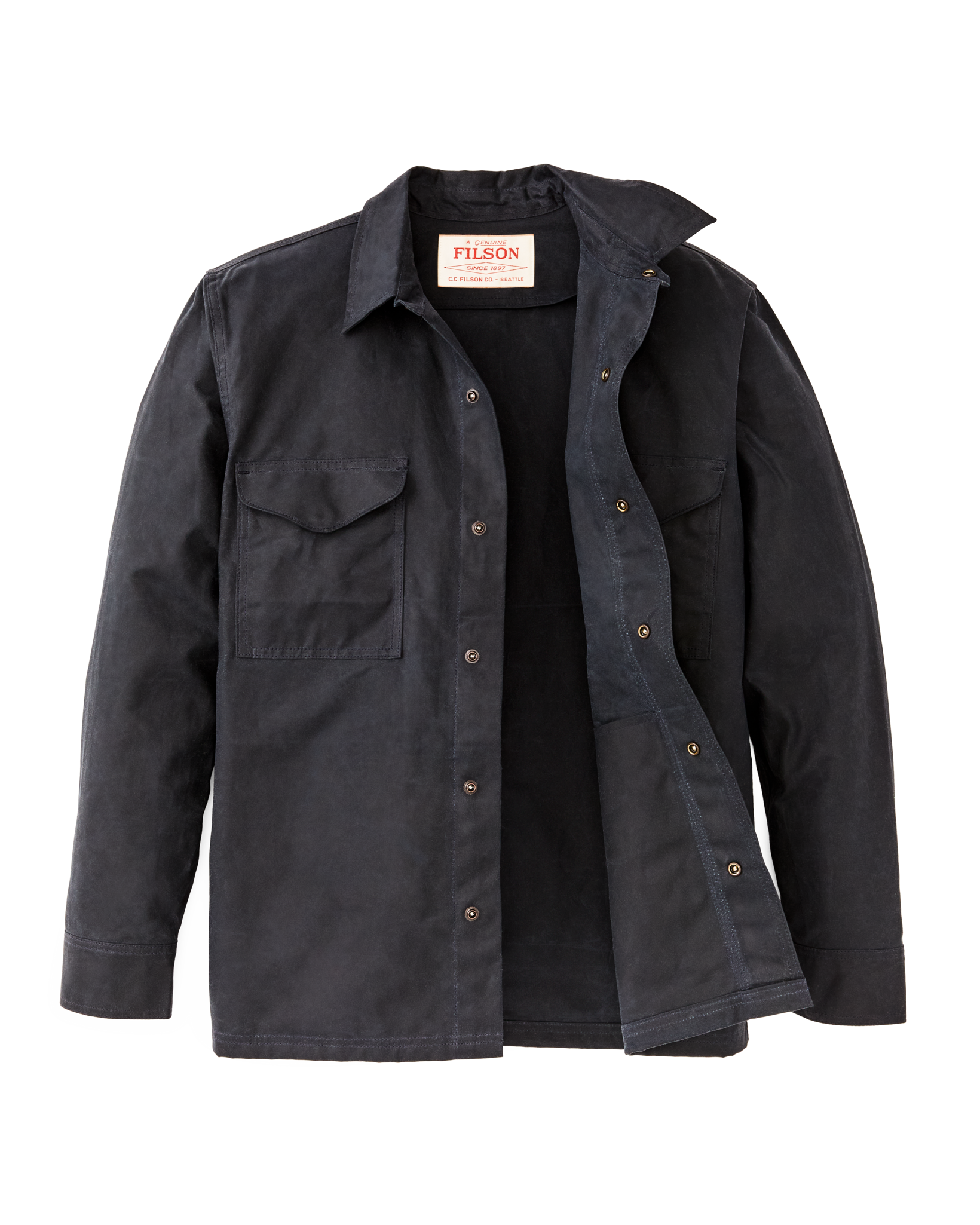 フィルソン ウールジャックシャツ ネイビー 円形タグ Eagle Harbor Jac-shirt - Navy | Filson