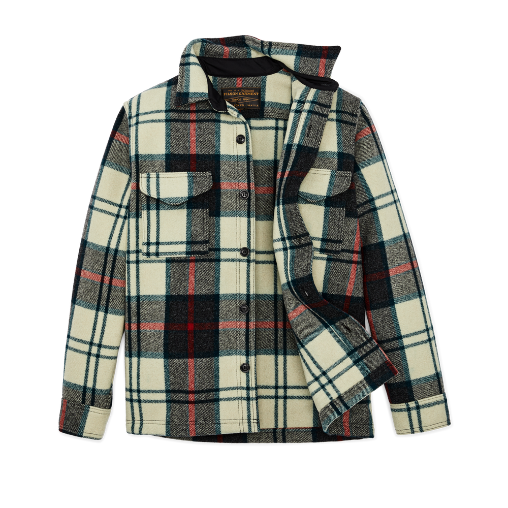 Alternate view of the Filson Mackinaw Wool Jac-shirt - Cream / Multi Plaid