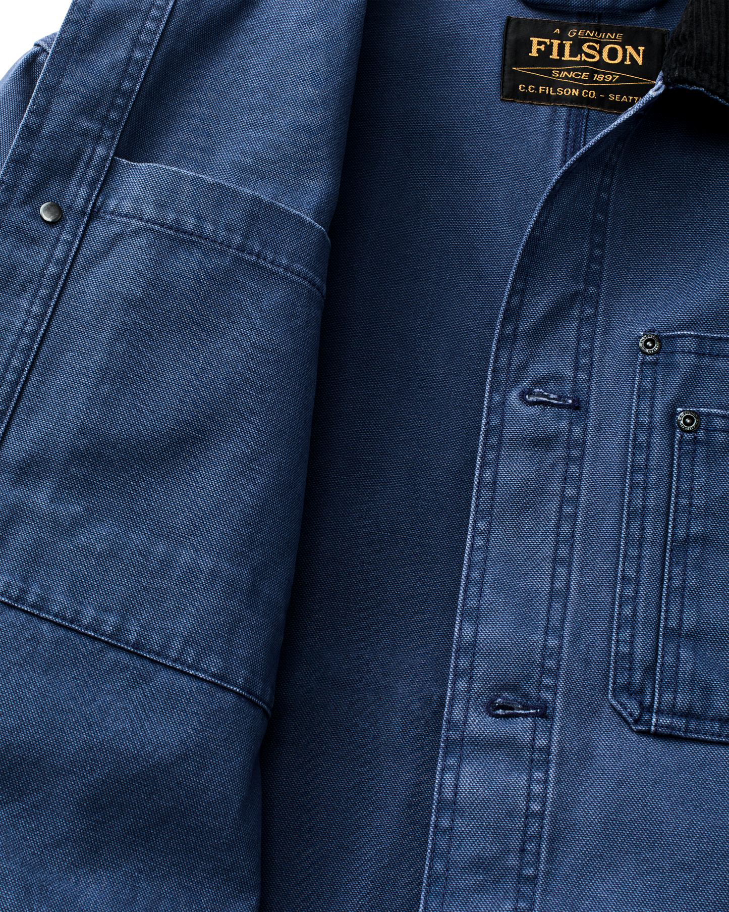 Alternate view of the Filson Rustic Canvas Barn Coat - Indigo