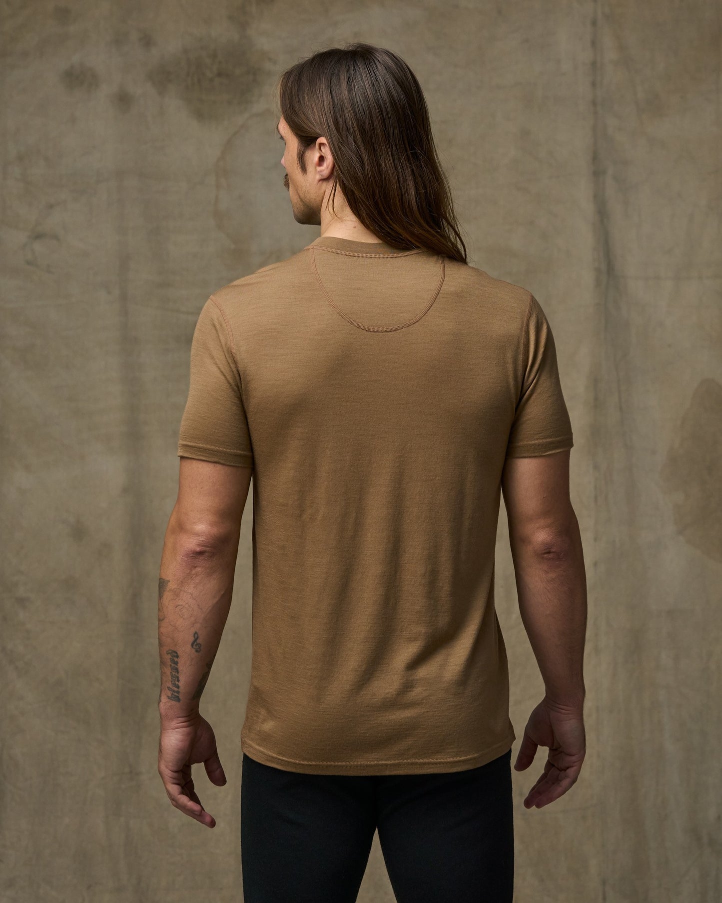 210g Merino Wool Short Sleeve Crewneck - Rugged Tan