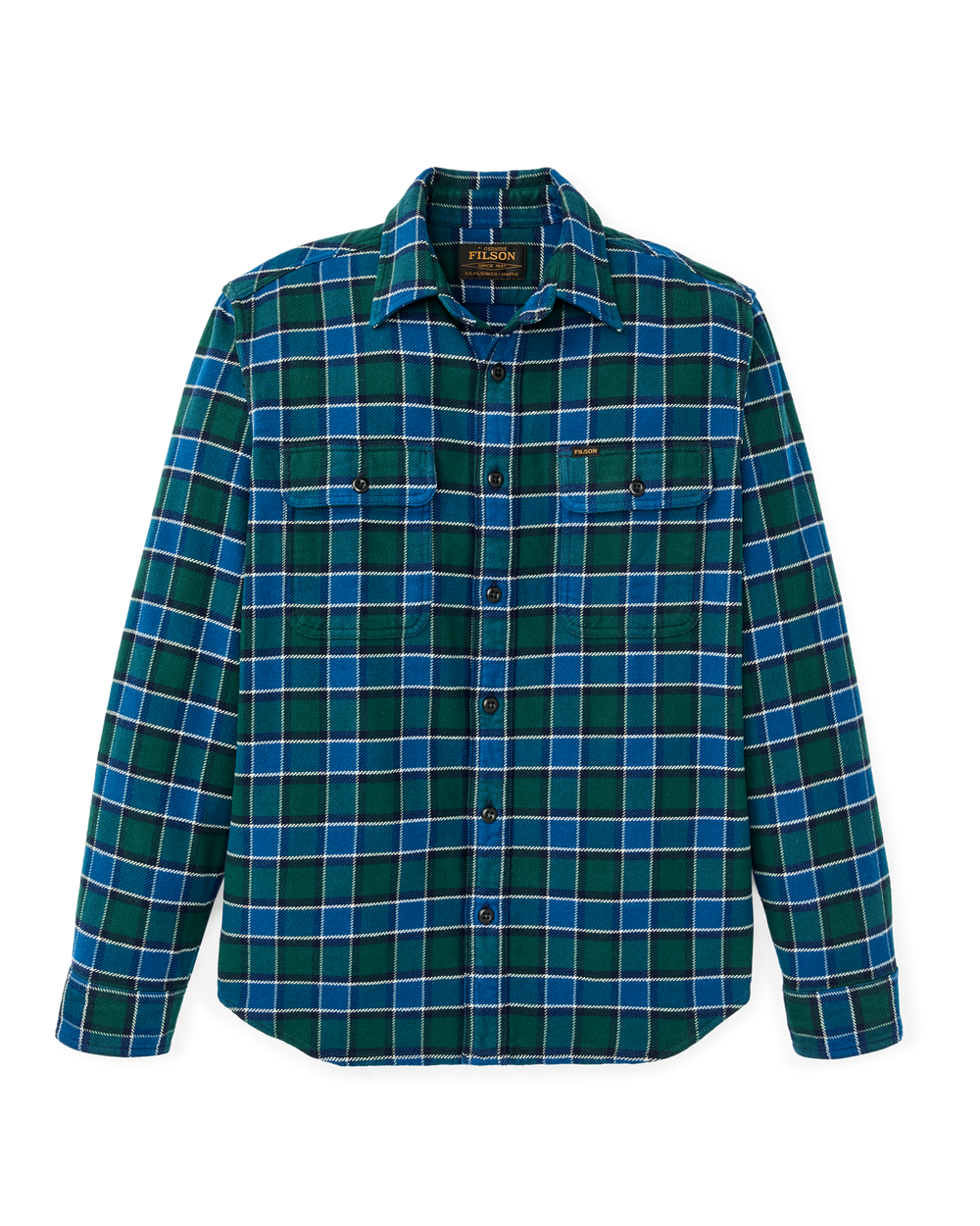 Vintage Flannel Work Shirt - Blue / Green Plaid
