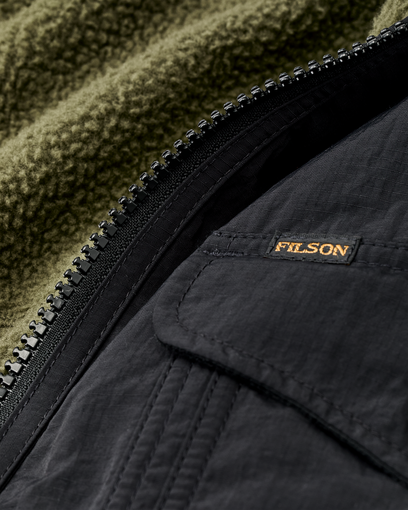Reversible Pile Fleece Jacket - Dark Olive Drab